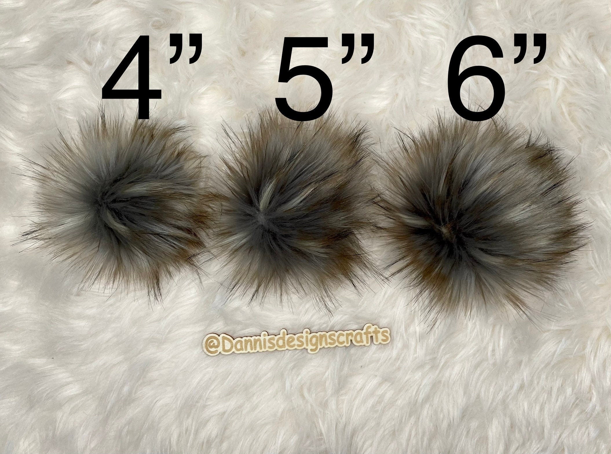 Apollo wolf gray faux fur Pom Pom