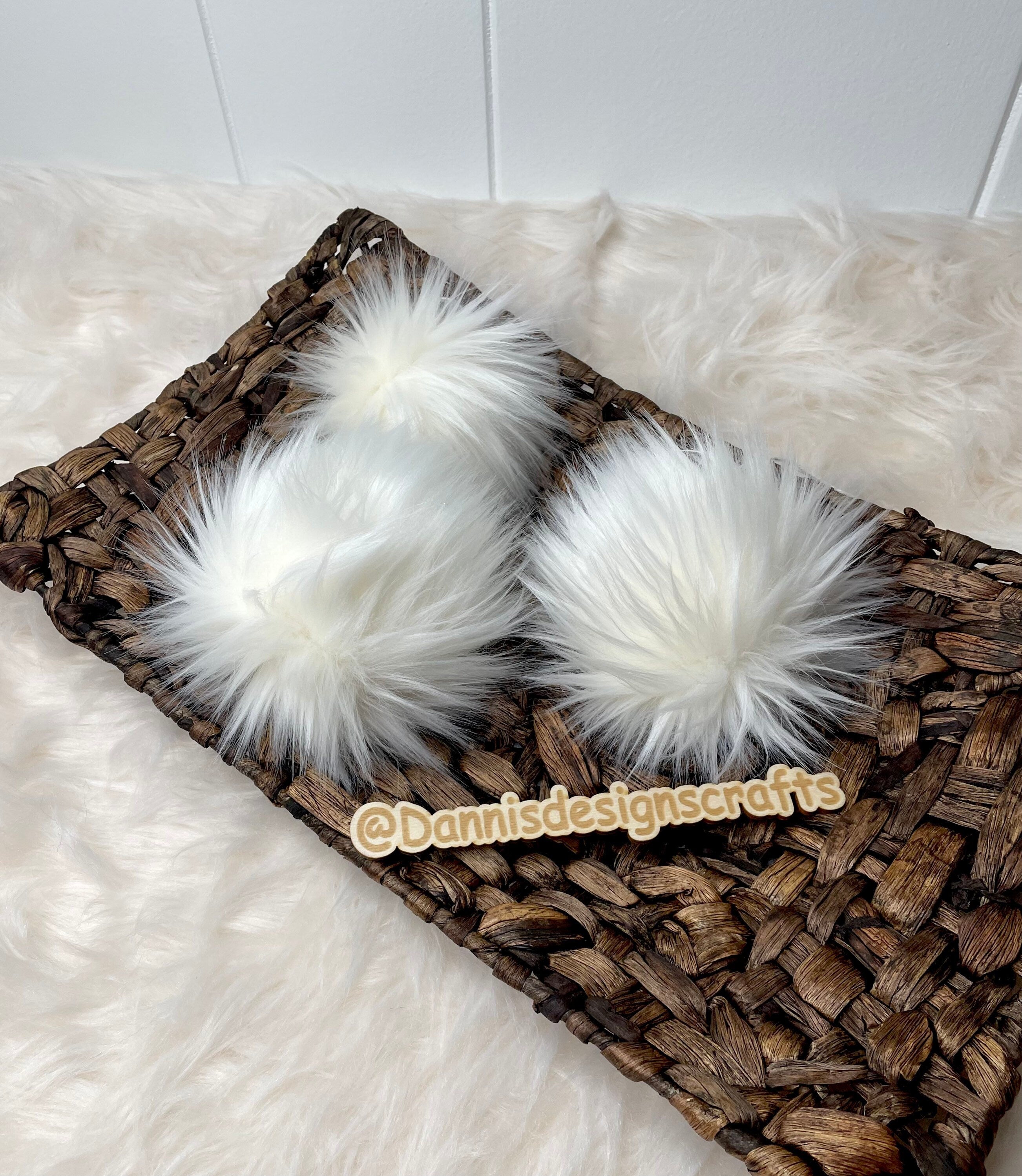Ivory Faux fur Pom Pom