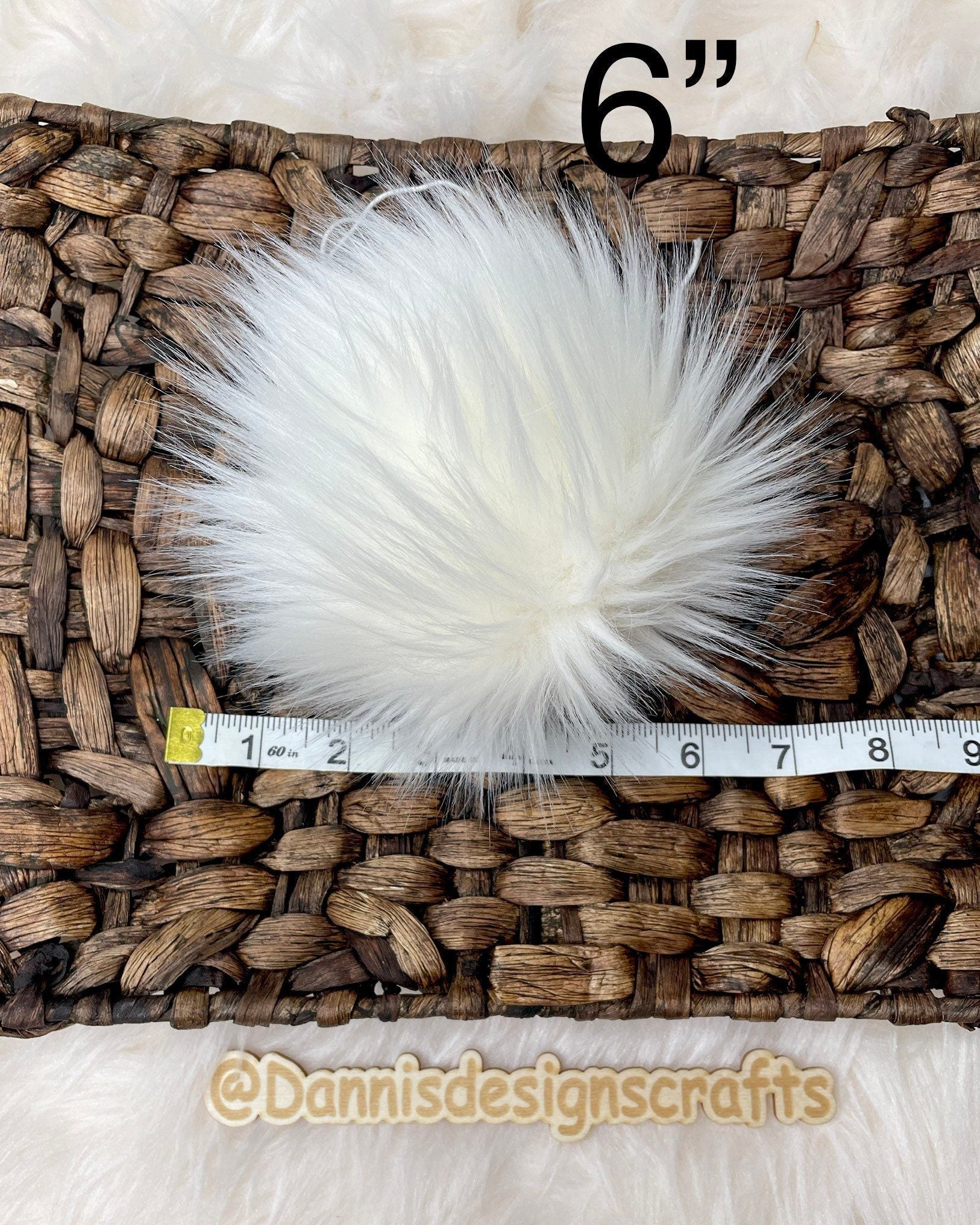 Ivory Faux fur Pom Pom