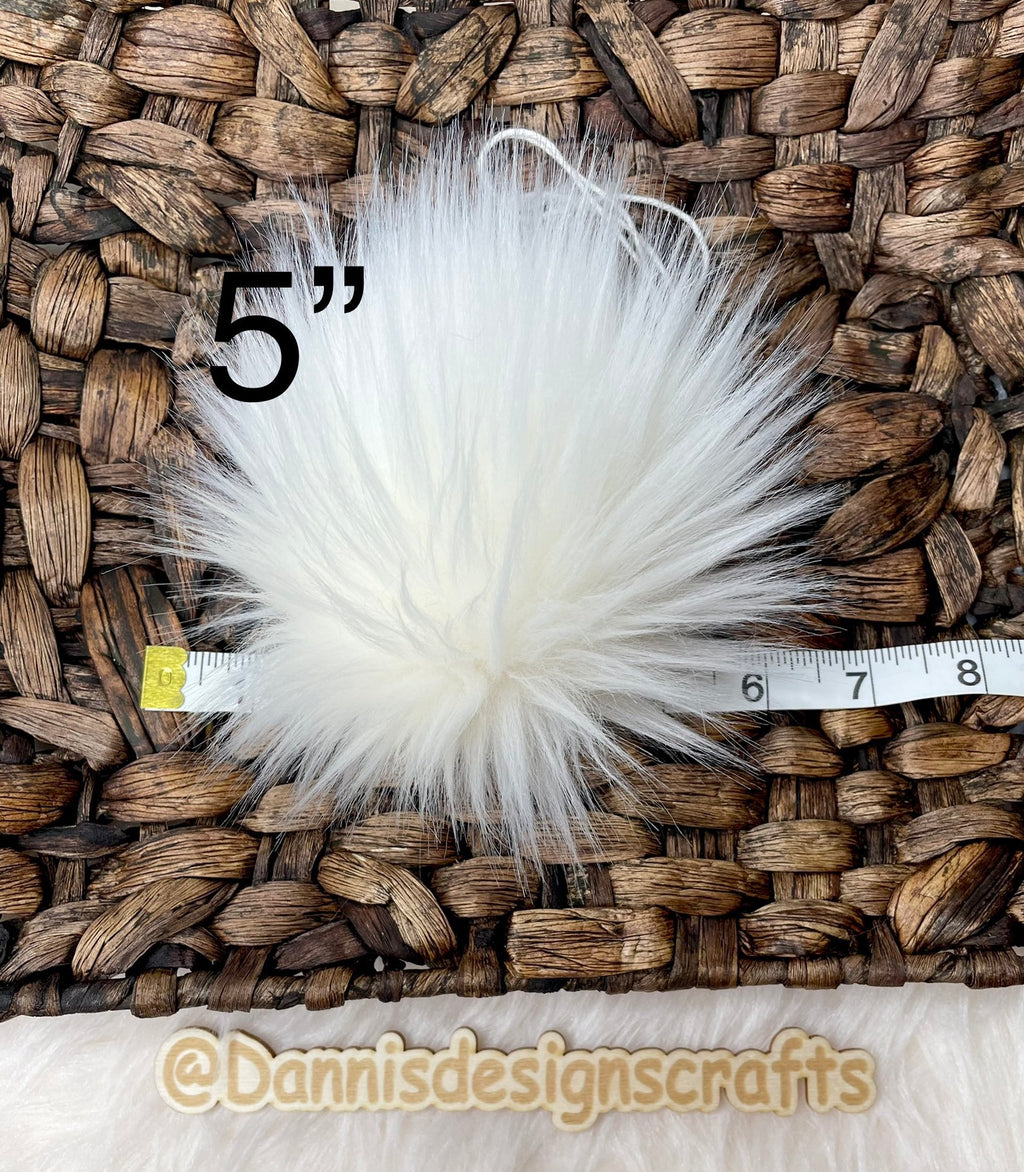 Ivory Faux fur Pom Pom