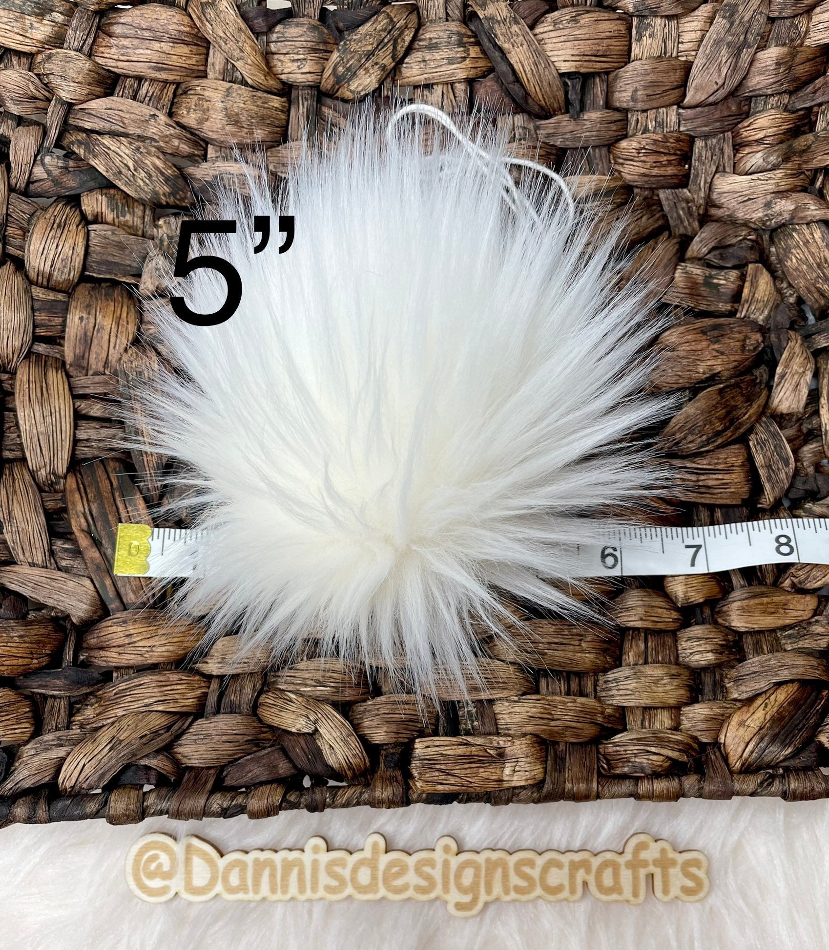 Ivory Faux fur Pom Pom