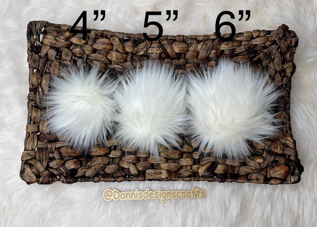 Ivory Faux fur Pom Pom