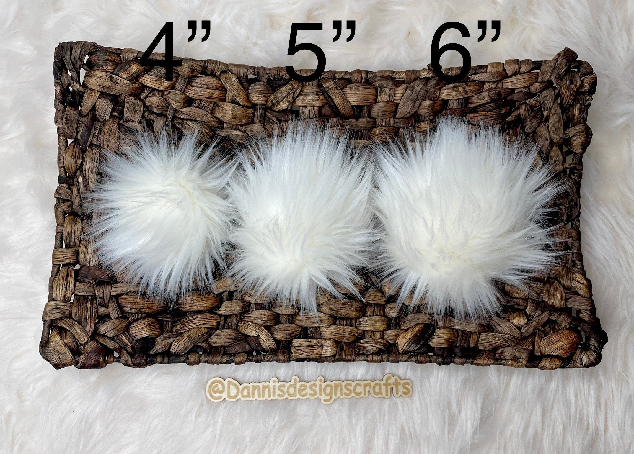 Ivory Faux fur Pom Pom