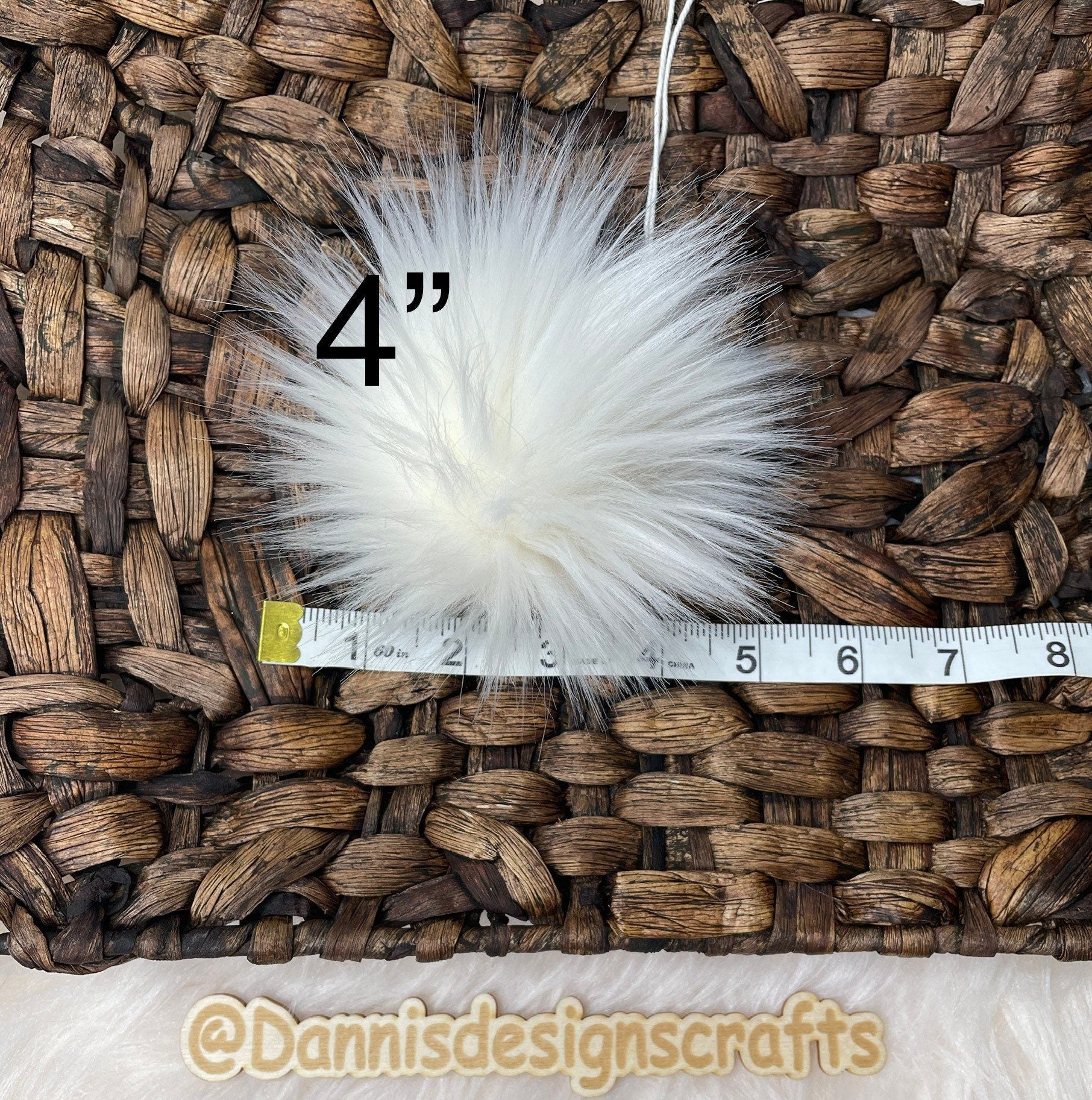 Ivory Faux fur Pom Pom