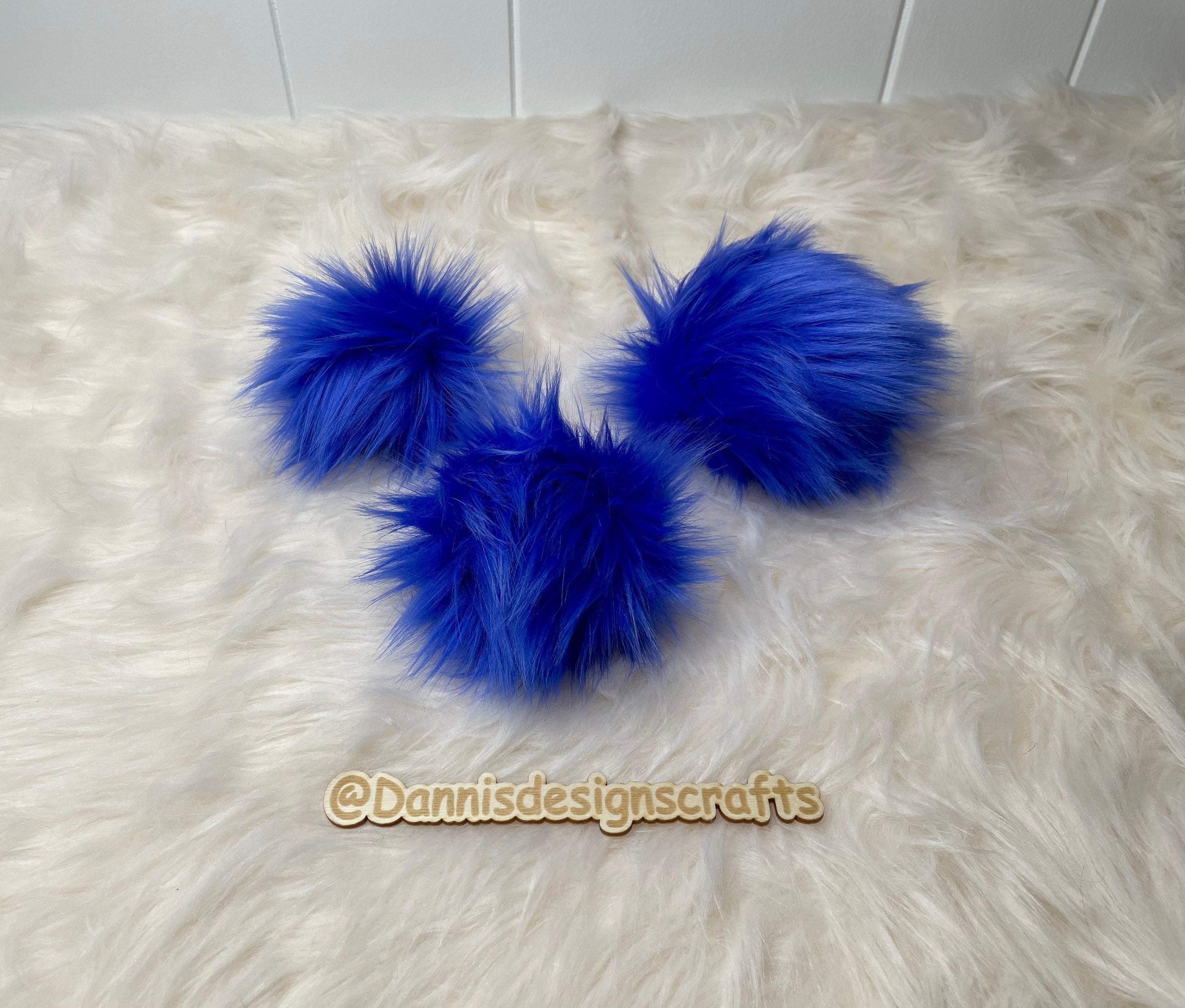 Royal blue Faux fur Pom Pom