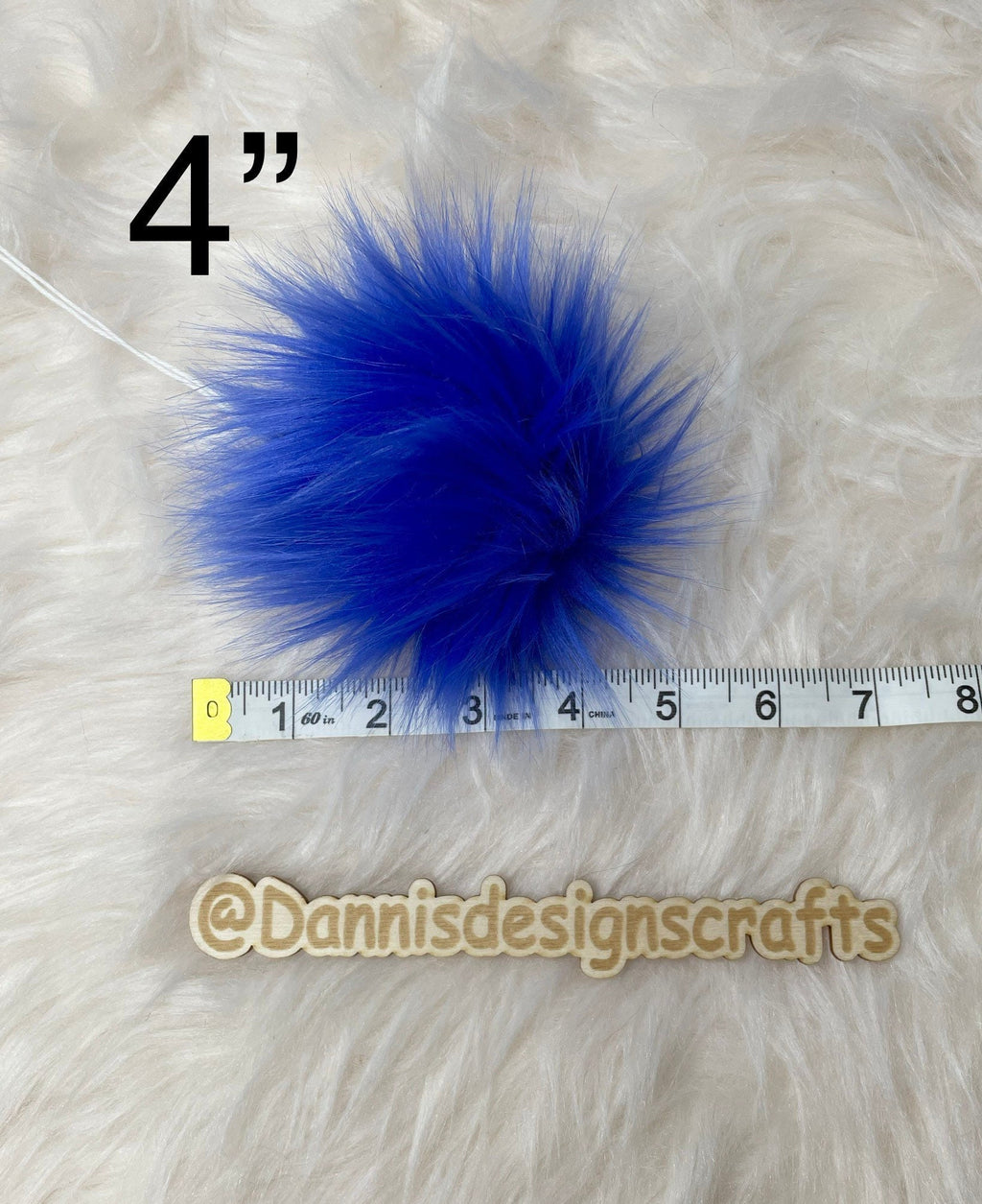 Royal blue Faux fur Pom Pom