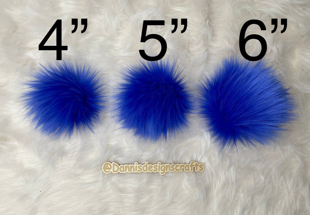 Royal blue Faux fur Pom Pom
