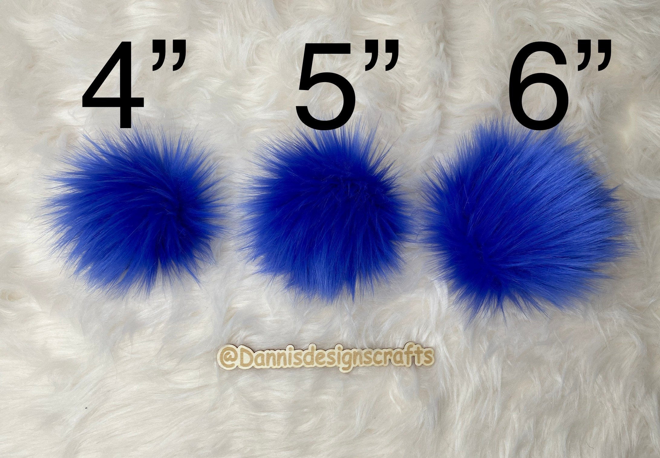 Royal blue Faux fur Pom Pom