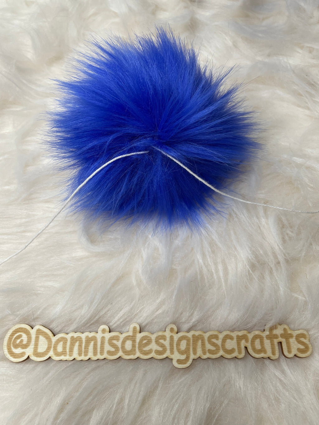 Royal blue Faux fur Pom Pom