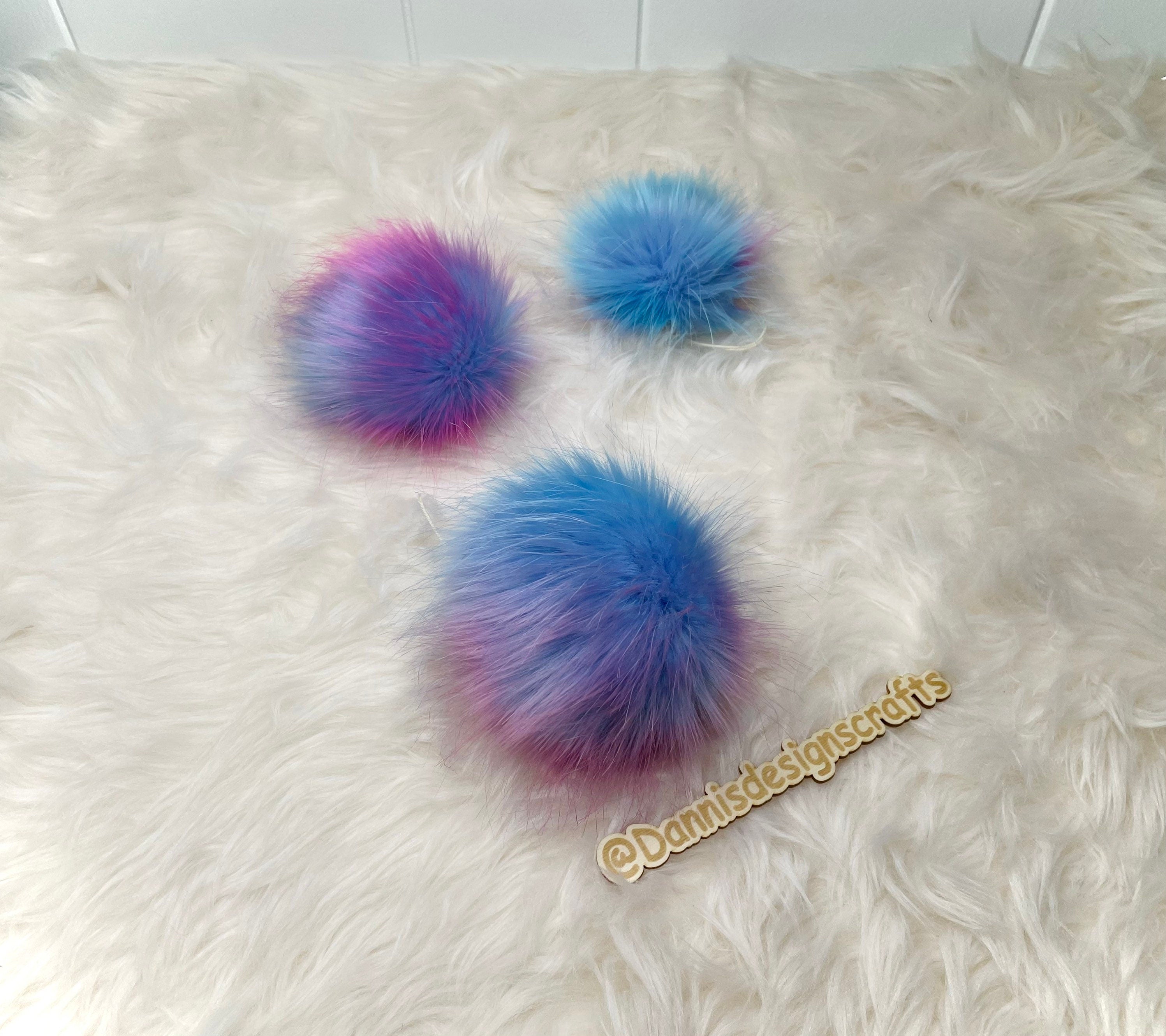 Blue Galaxy Faux fur Pom Pom