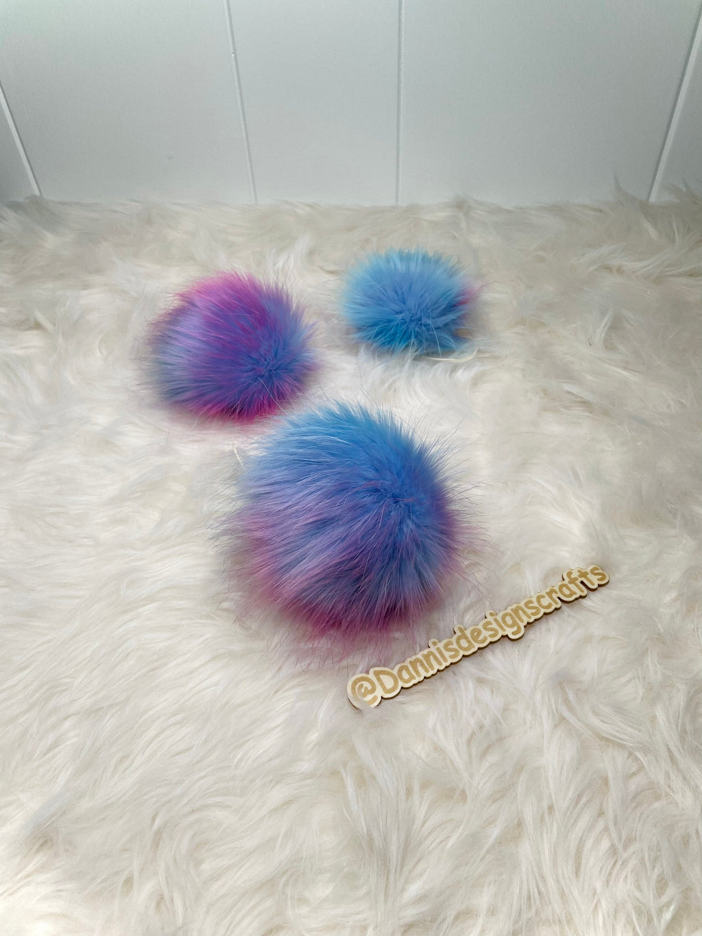 Blue Galaxy Faux fur Pom Pom