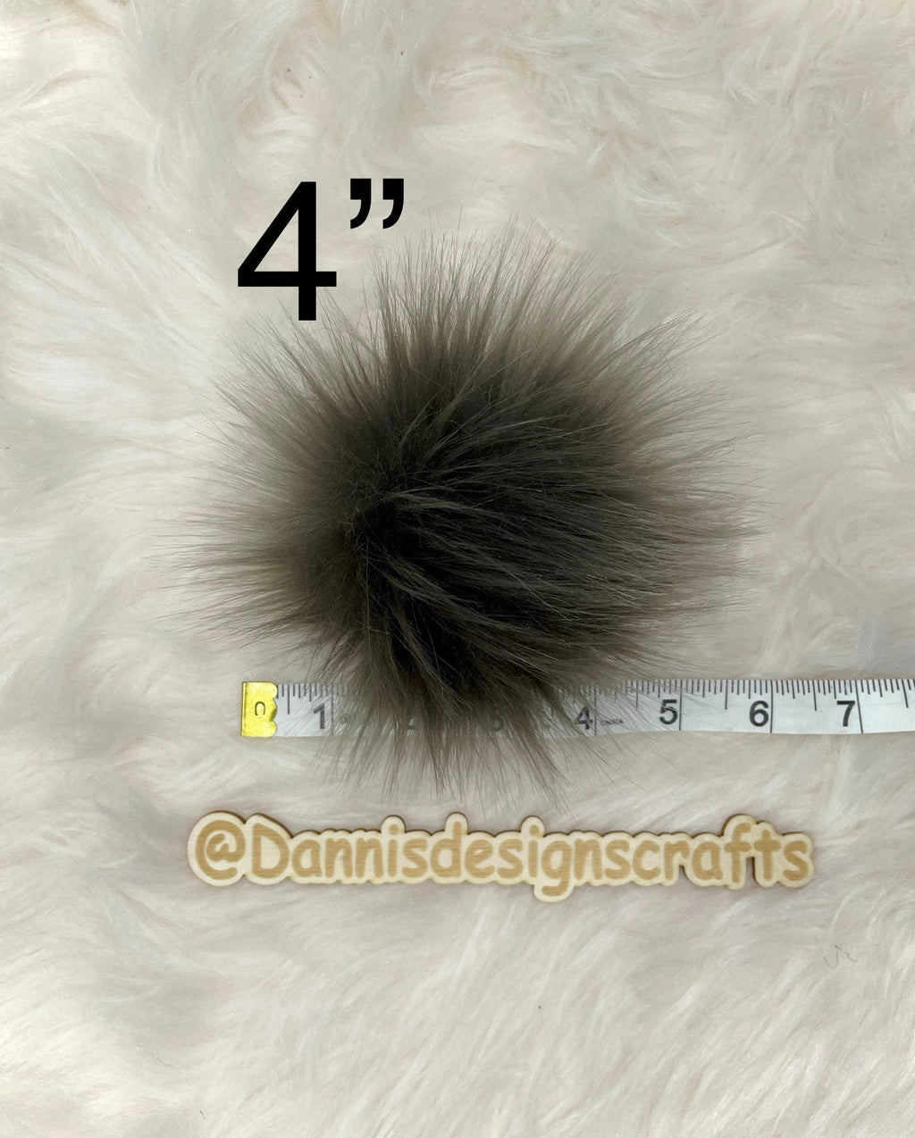 Pewter Mongolian Faux fur Pom Pom