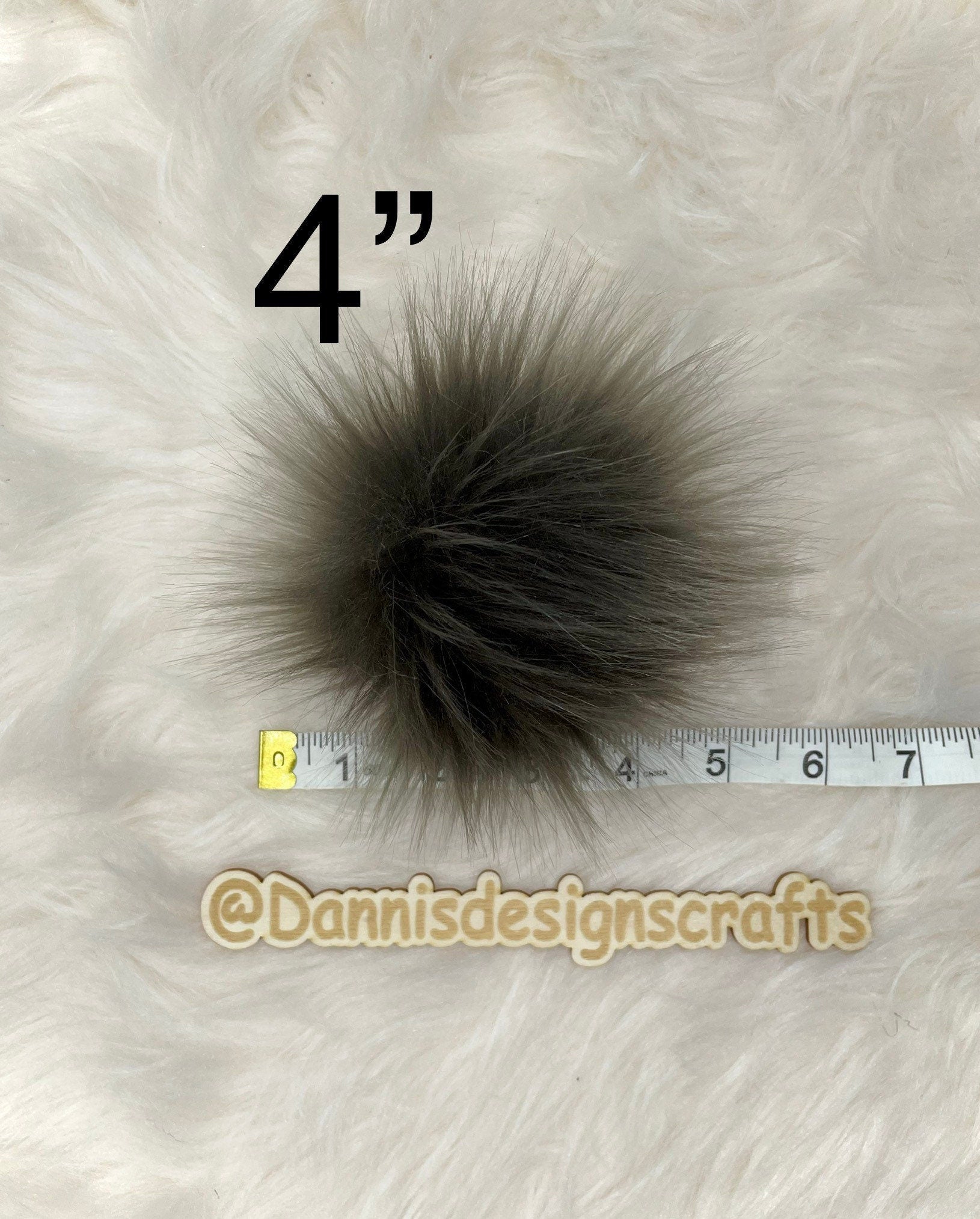 Pewter Mongolian Faux fur Pom Pom