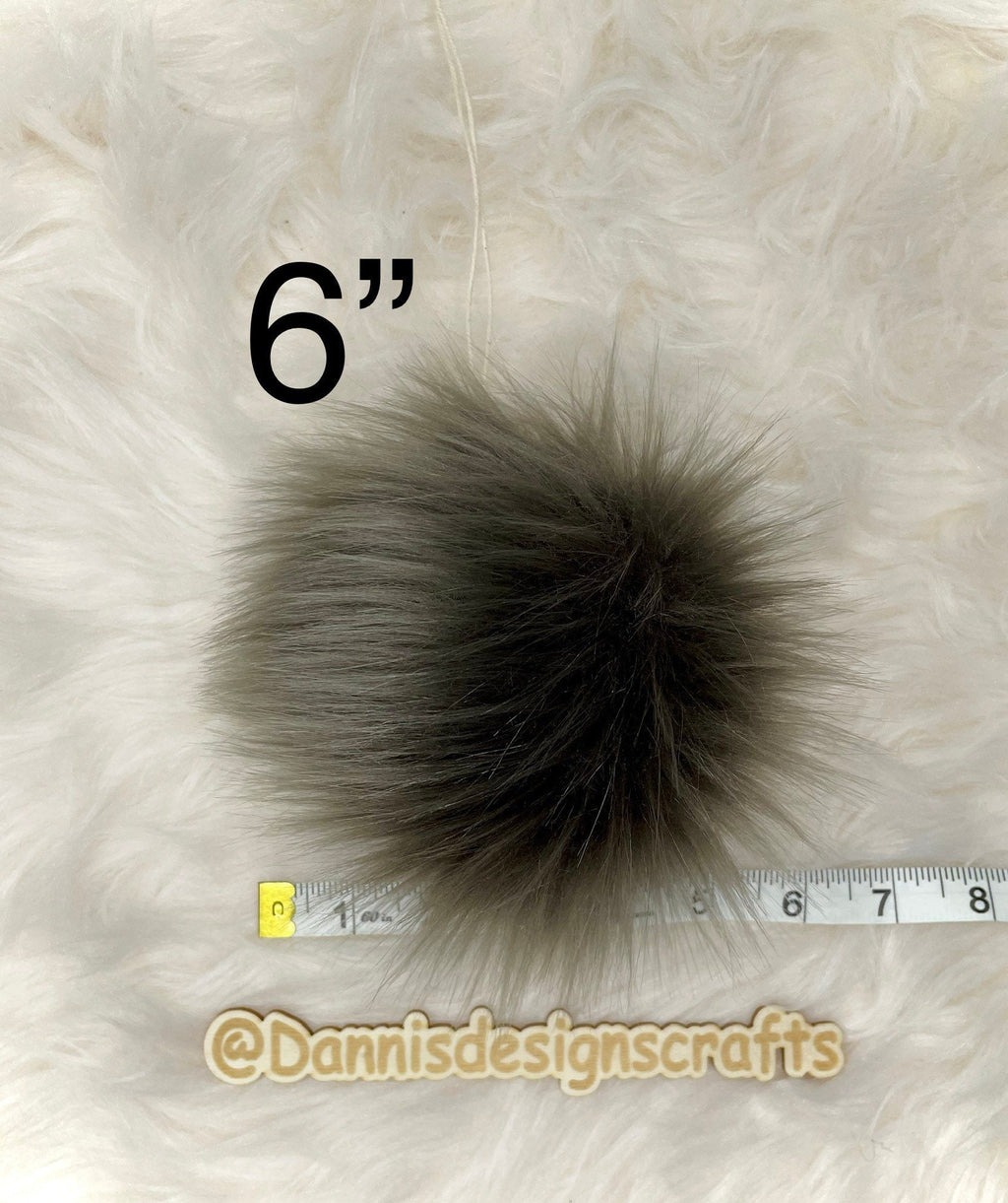 Pewter Mongolian Faux fur Pom Pom