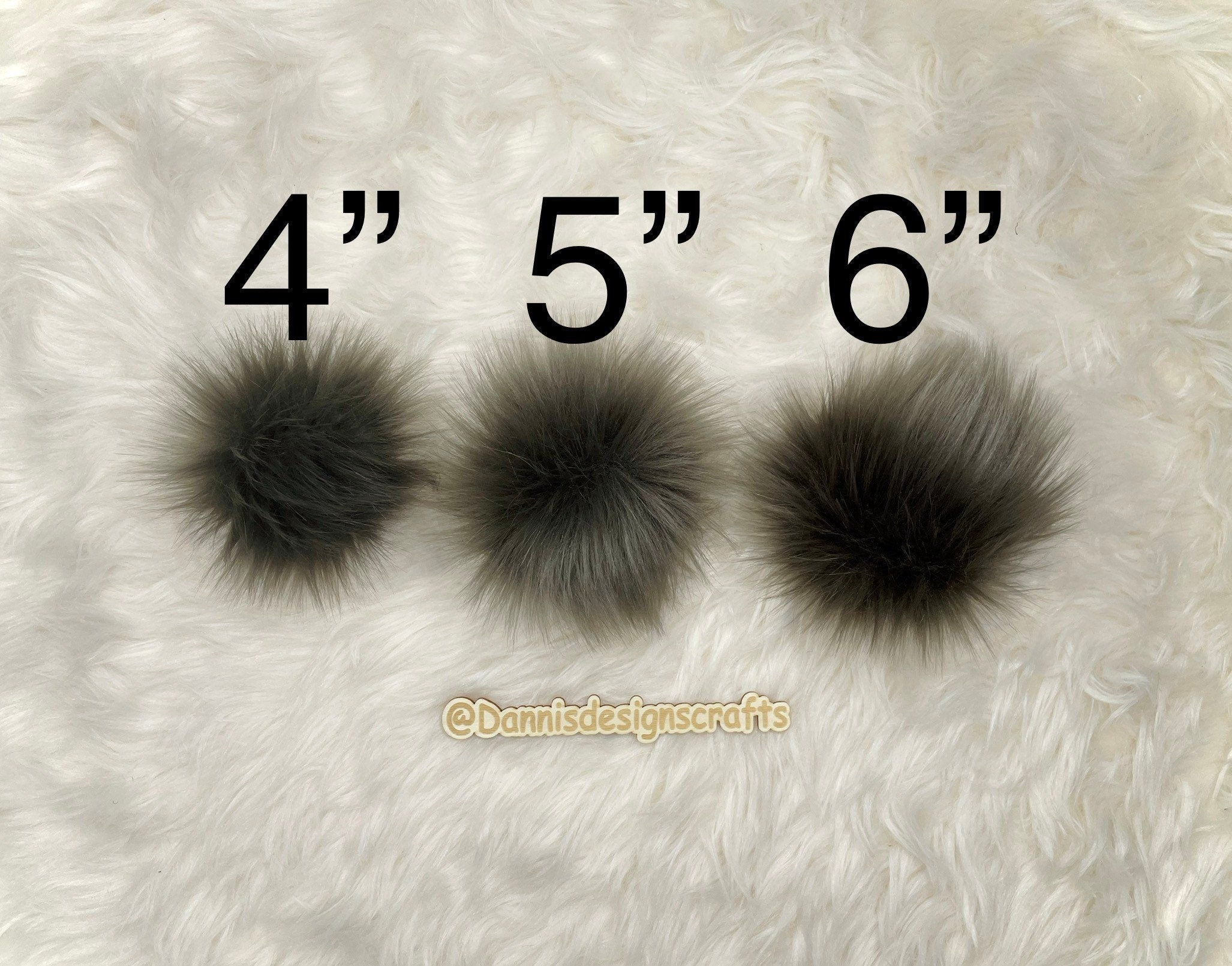 Pewter Mongolian Faux fur Pom Pom