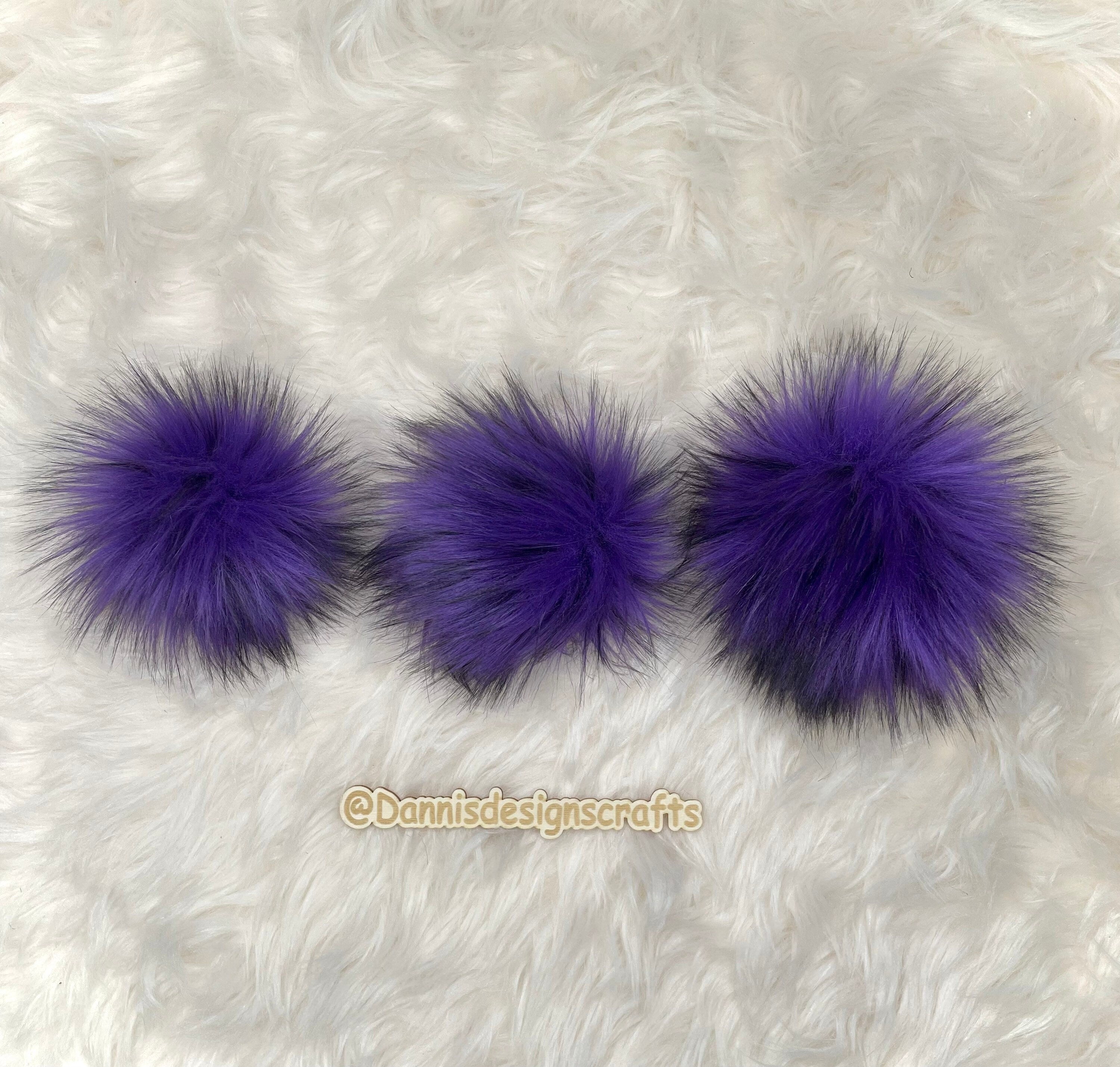 Purple husky Faux fur Pom Pom
