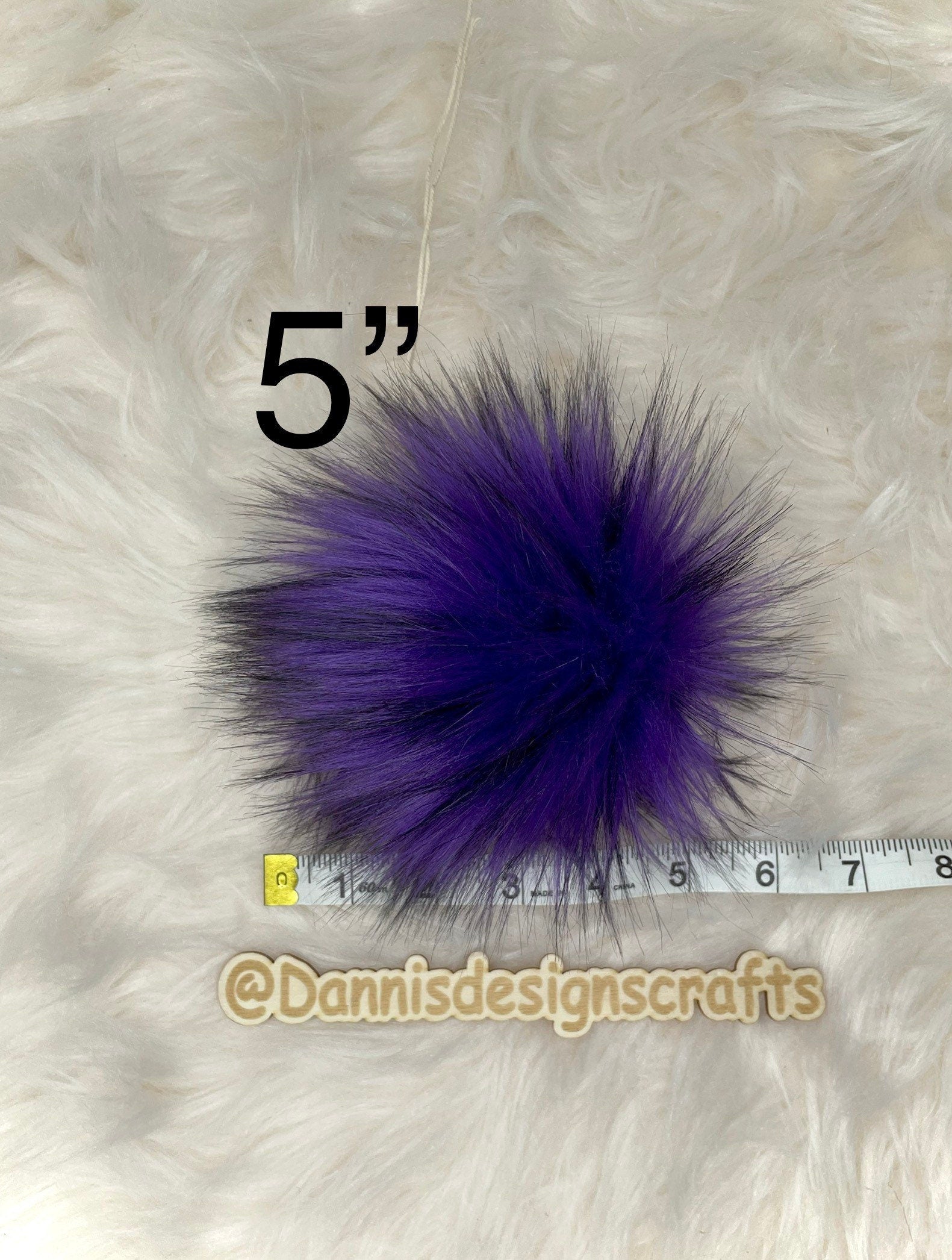 Purple husky Faux fur Pom Pom