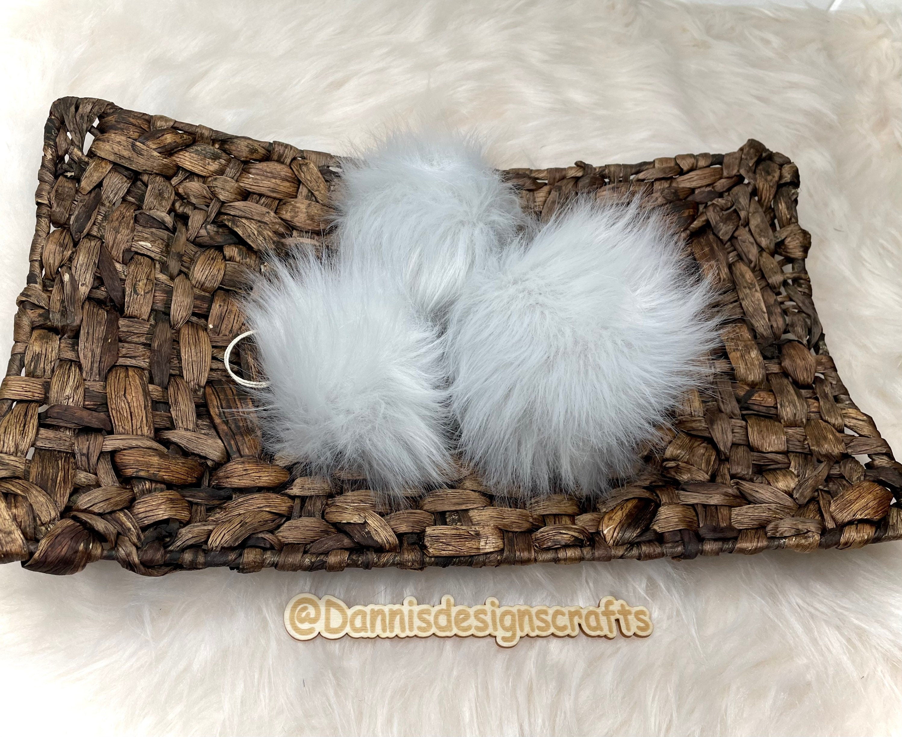 Platinum Mongolian Faux fur Pom Pom
