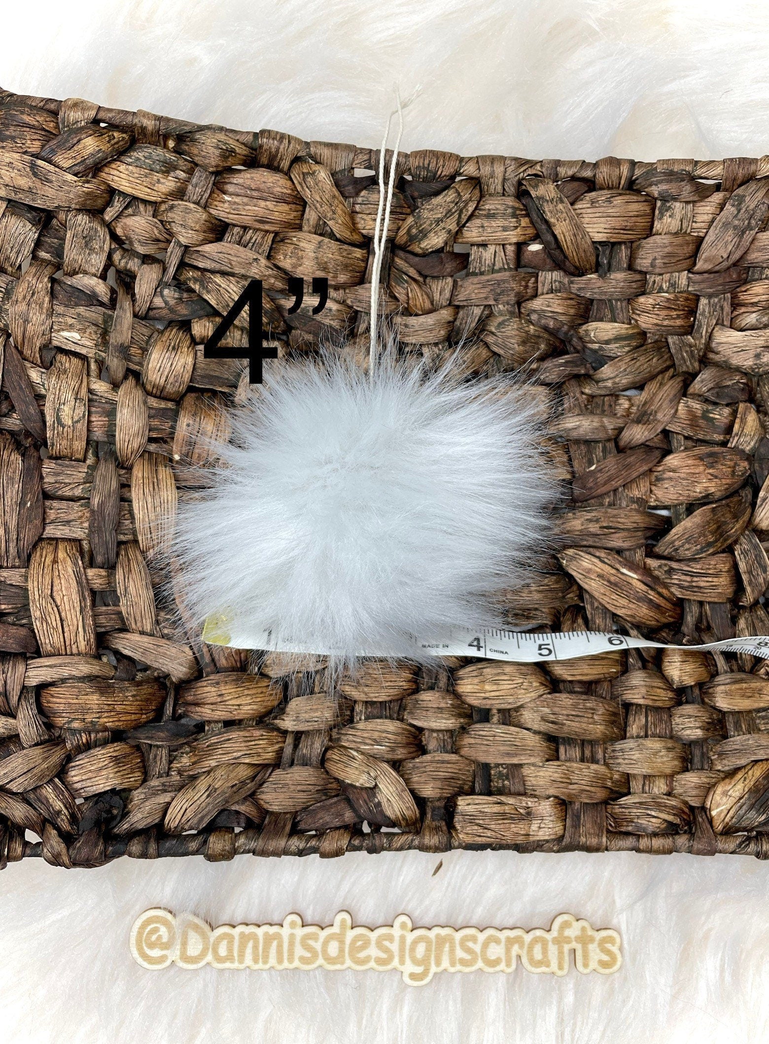 Platinum Mongolian Faux fur Pom Pom
