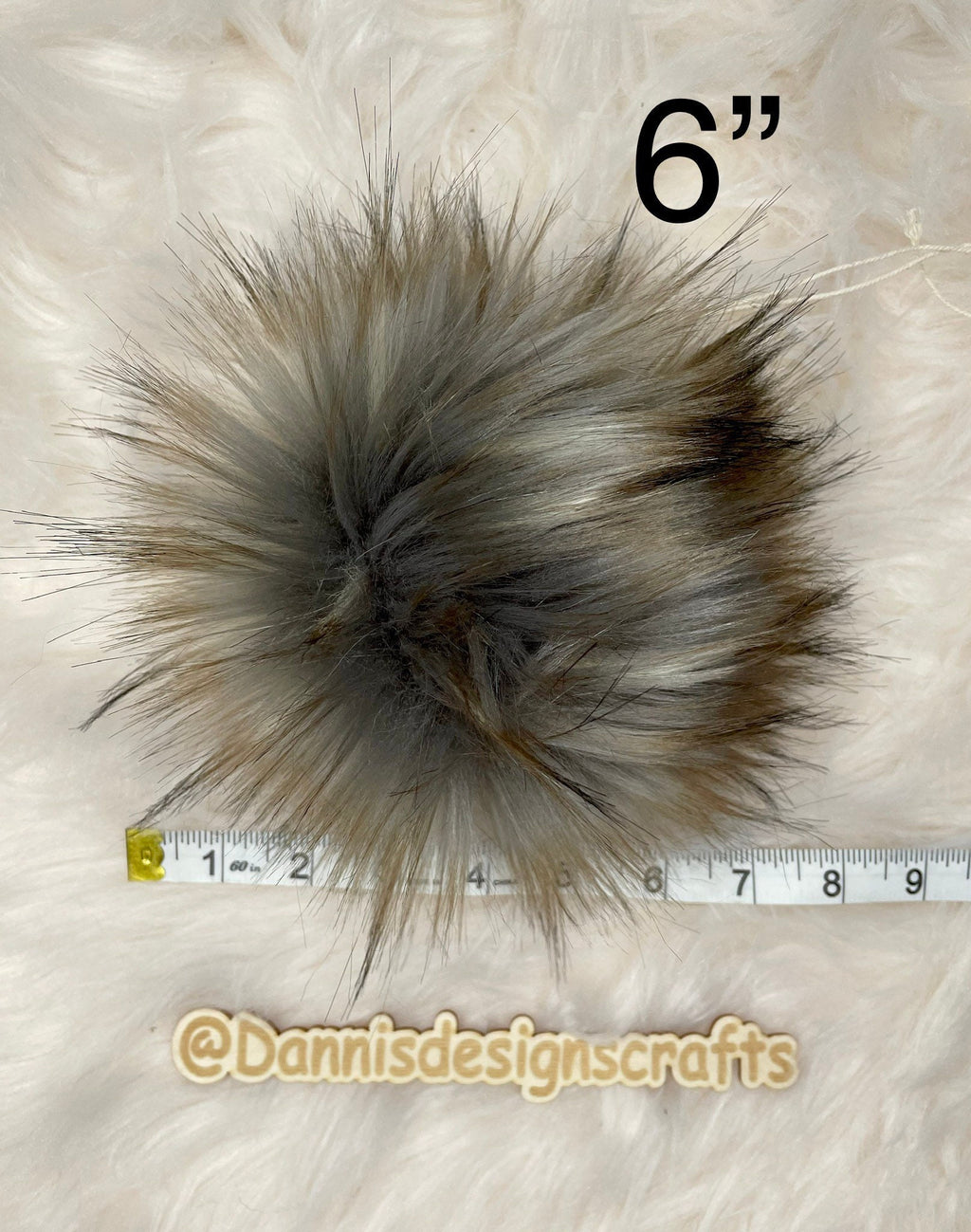 Apollo wolf gray faux fur Pom Pom