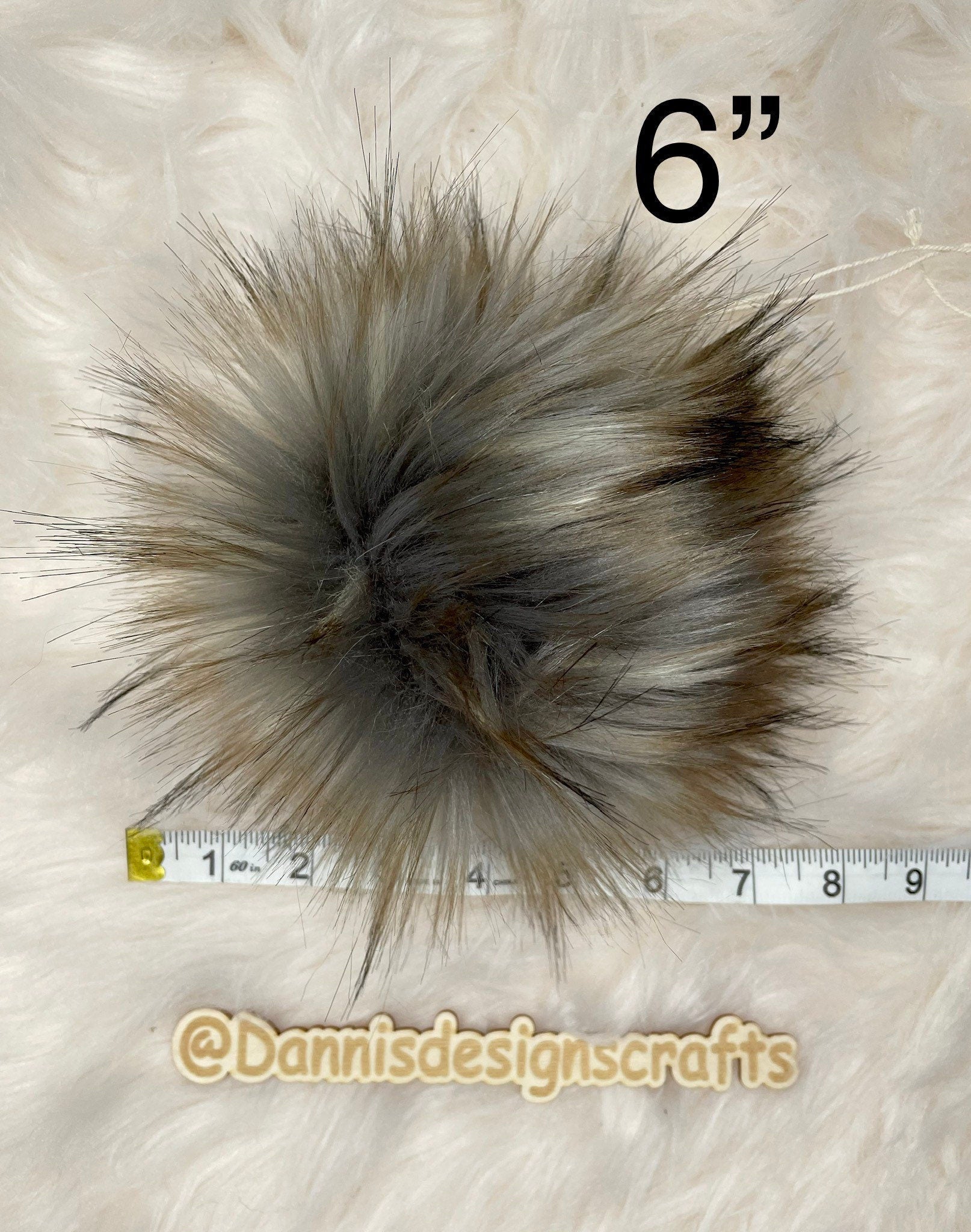 Apollo wolf gray faux fur Pom Pom