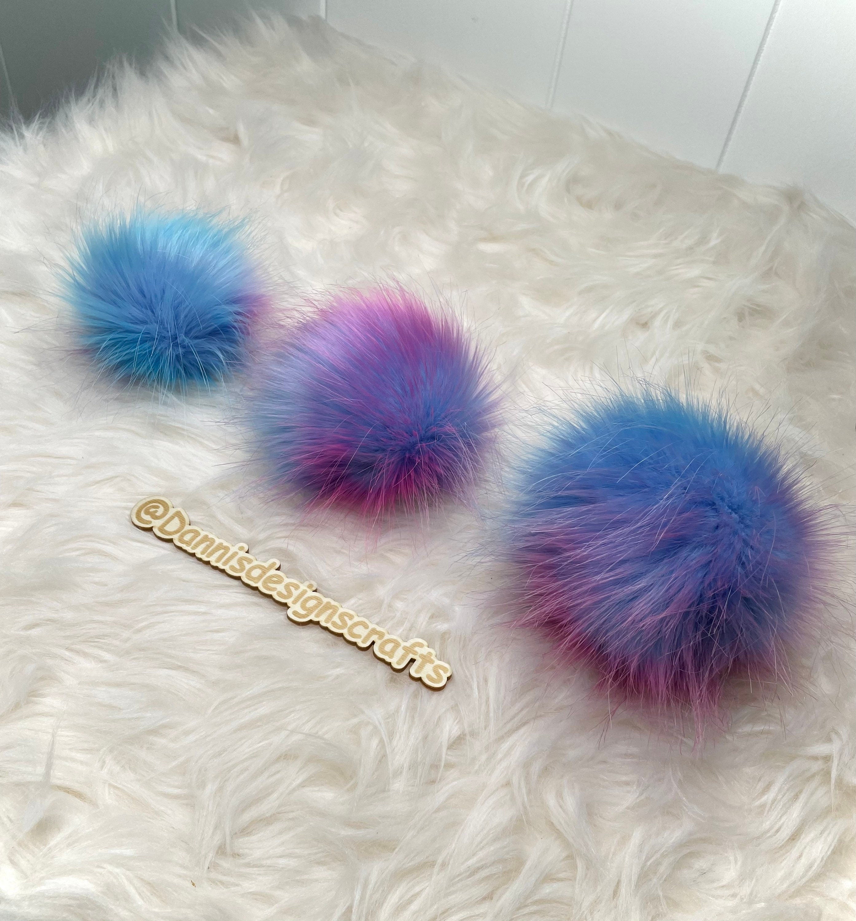 Blue Galaxy Faux fur Pom Pom