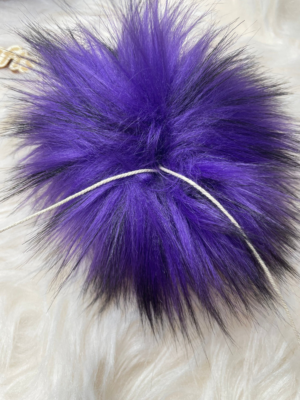 Purple husky Faux fur Pom Pom