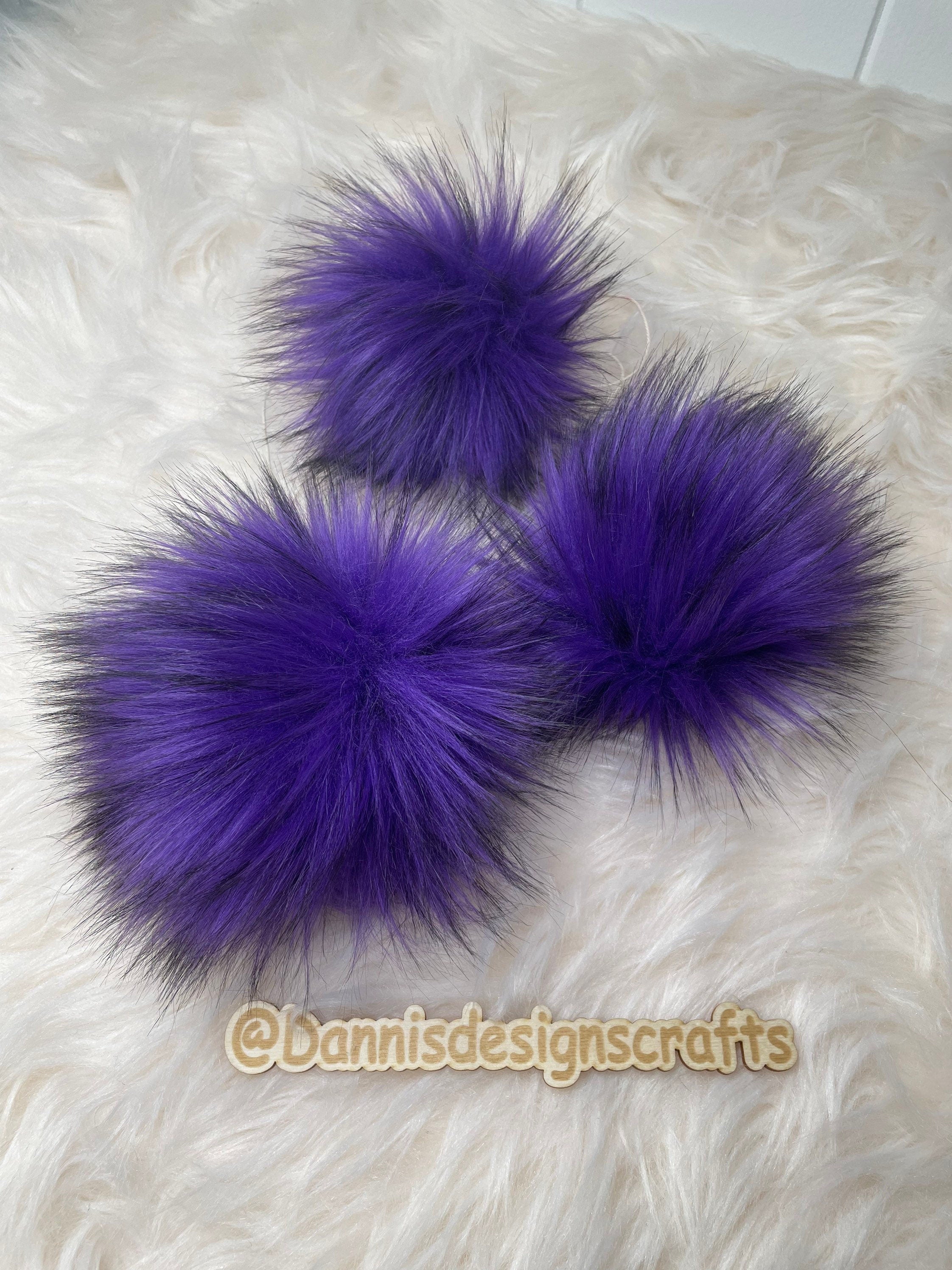 Purple husky Faux fur Pom Pom