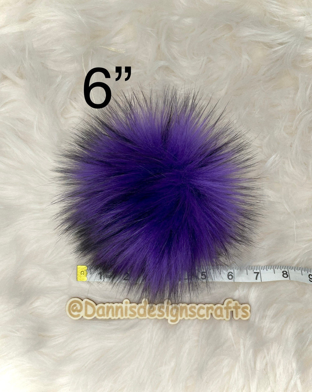 Purple husky Faux fur Pom Pom