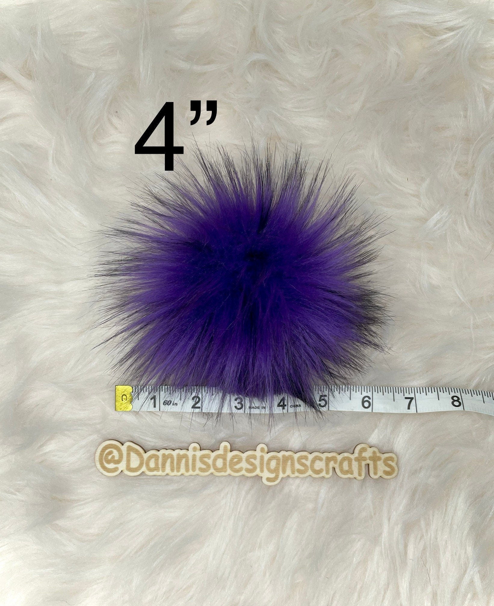 Purple husky Faux fur Pom Pom