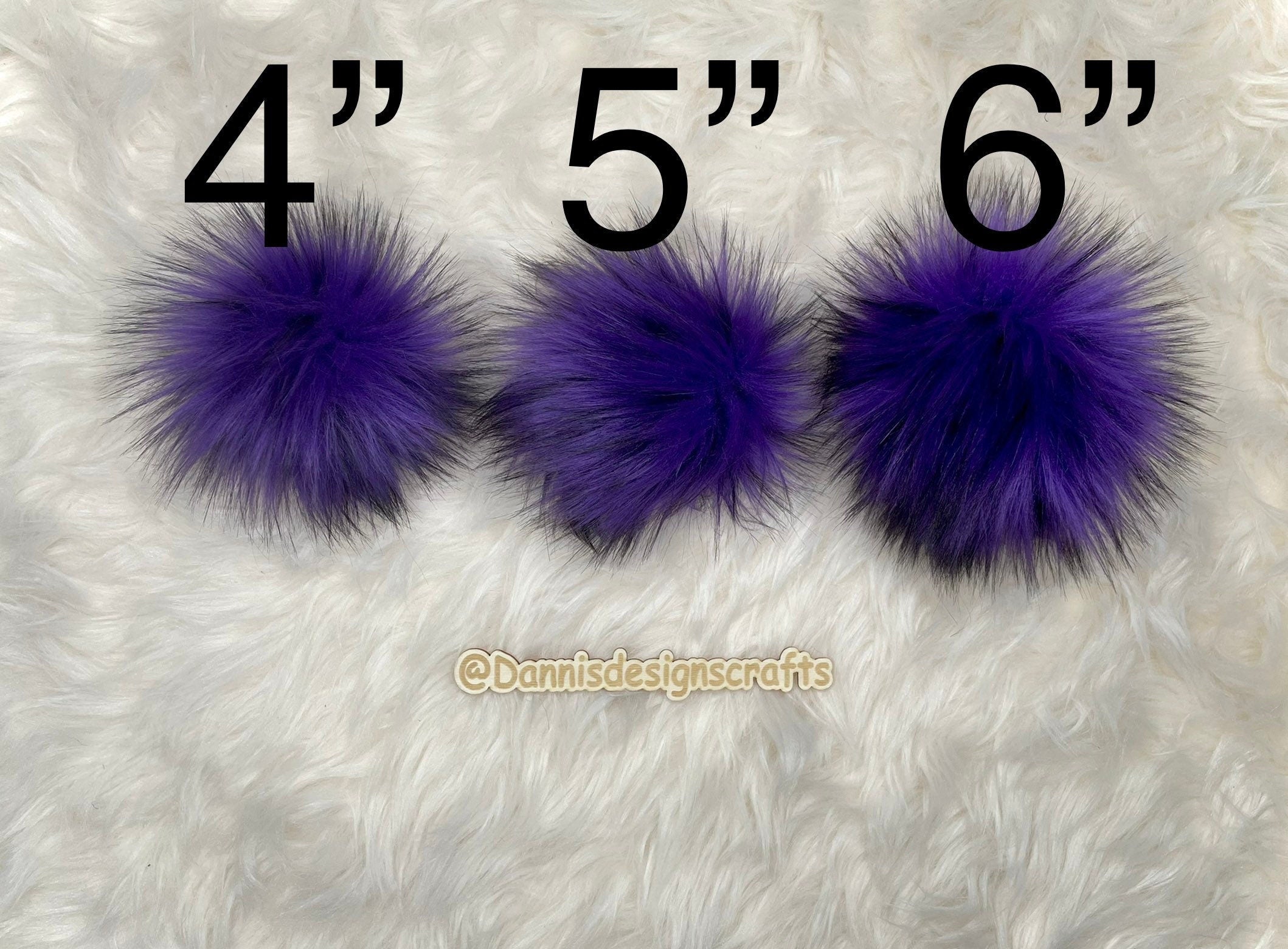 Purple husky Faux fur Pom Pom