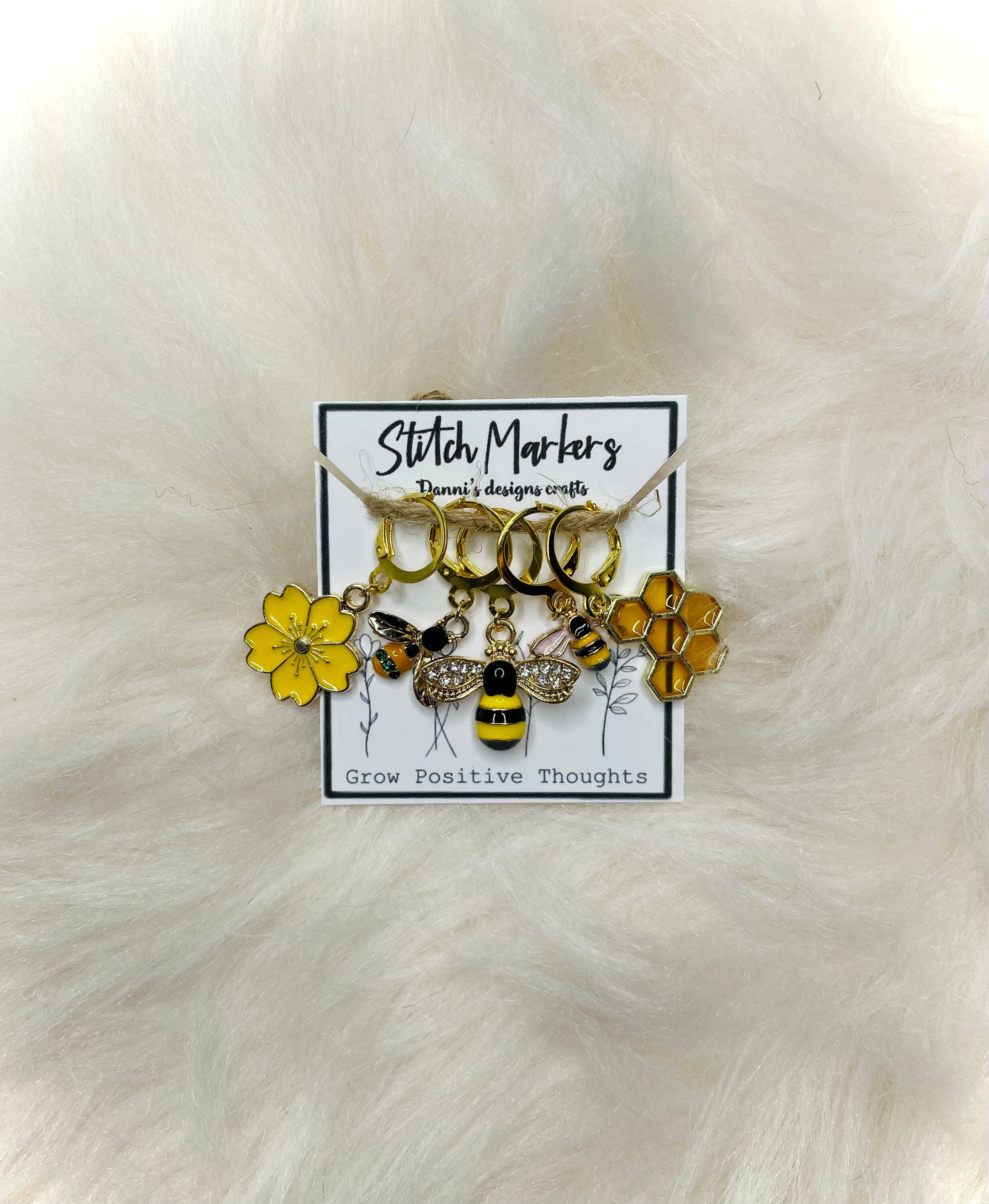 Honey bee stitch markers