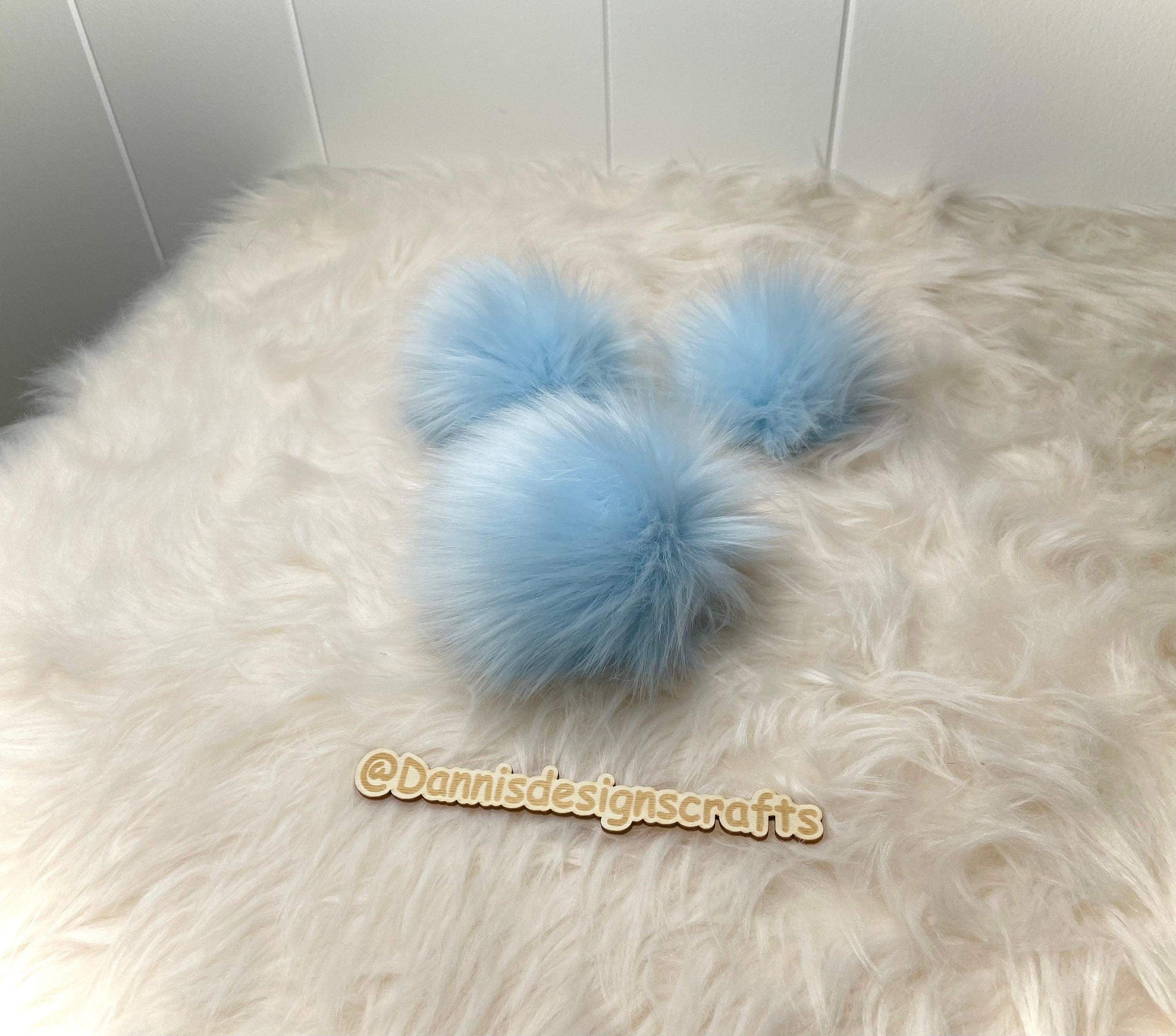 Baby blue Faux fur Pom Pom