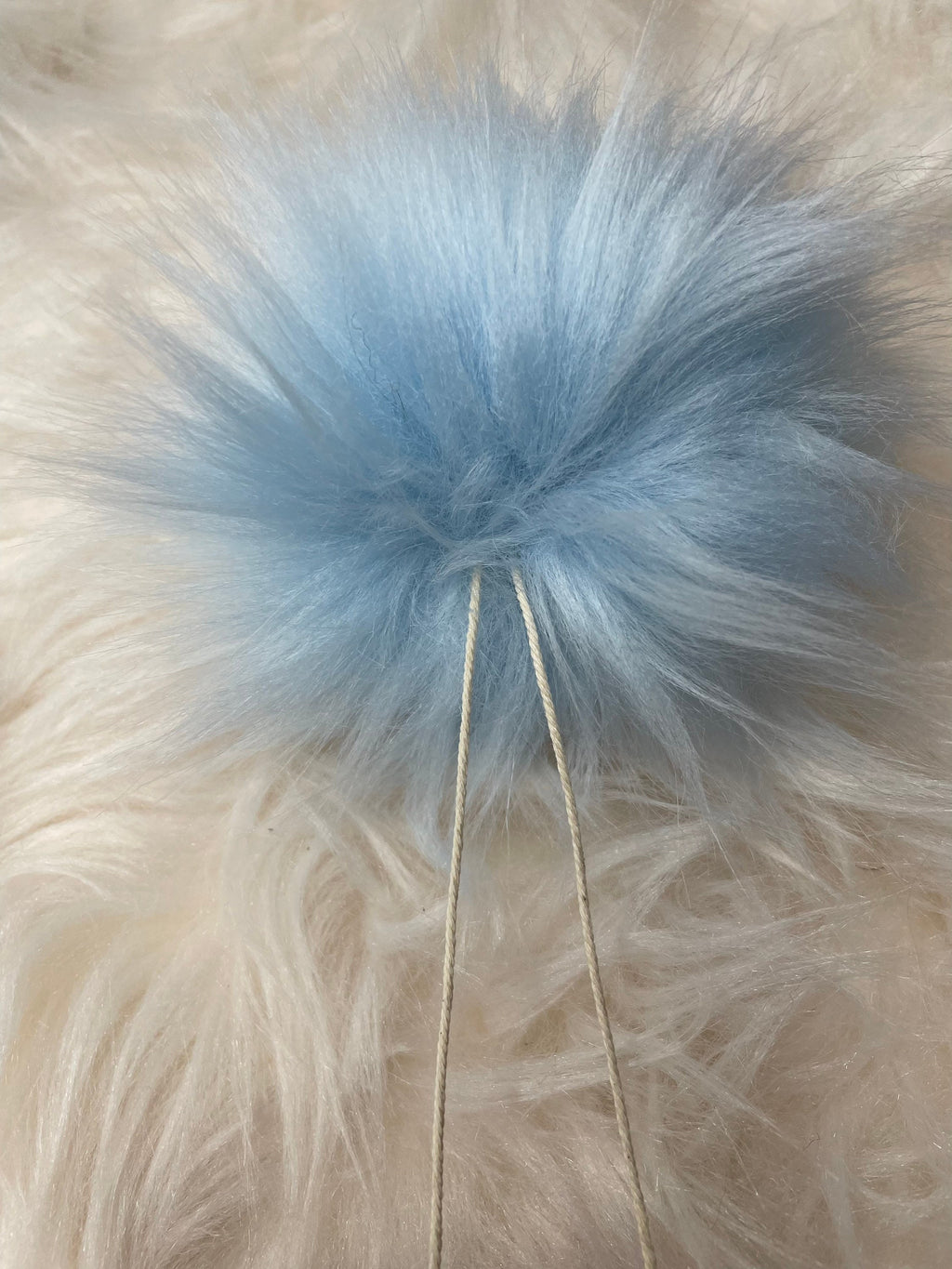 Baby blue Faux fur Pom Pom