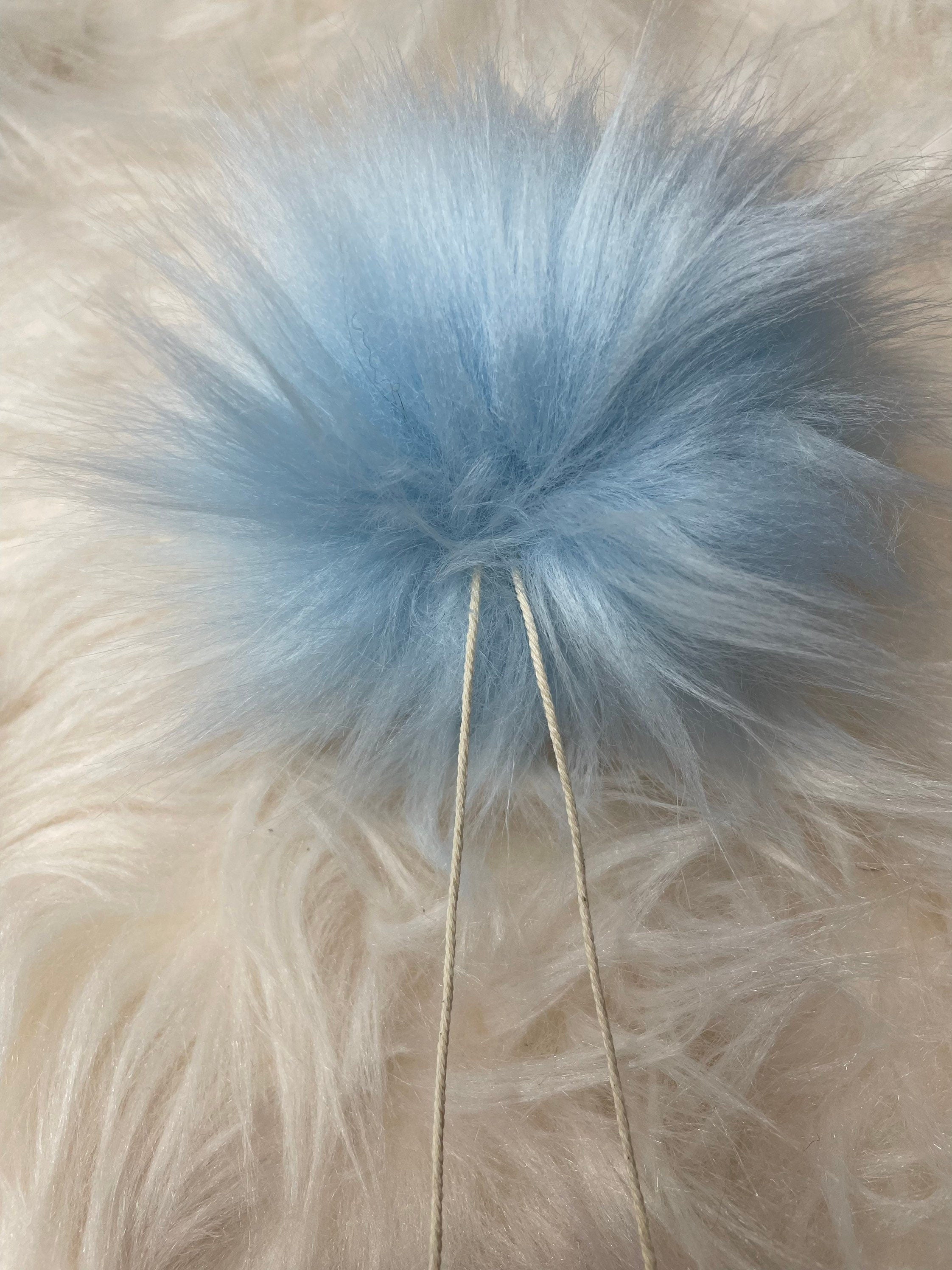 Baby blue Faux fur Pom Pom