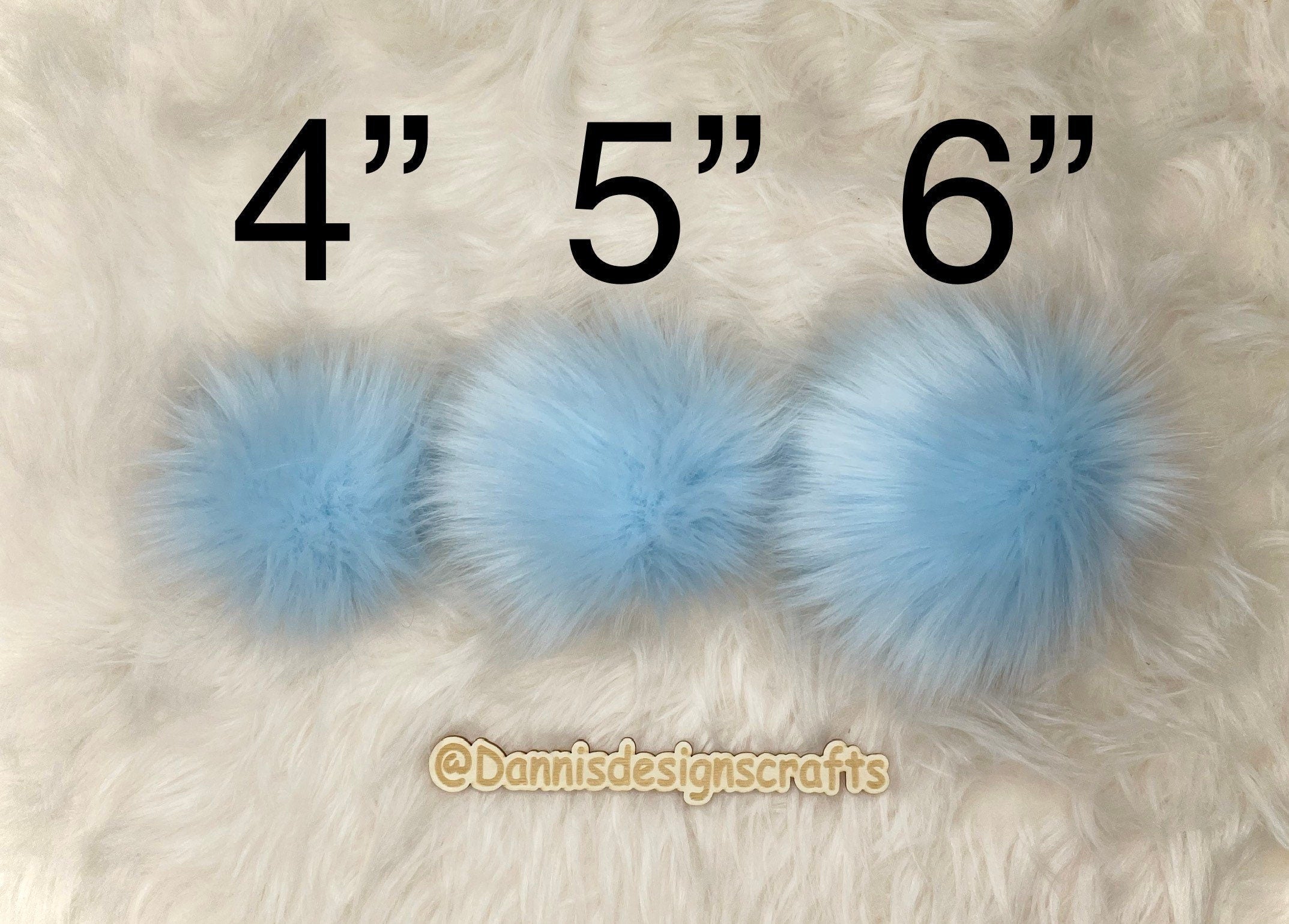 Baby blue Faux fur Pom Pom