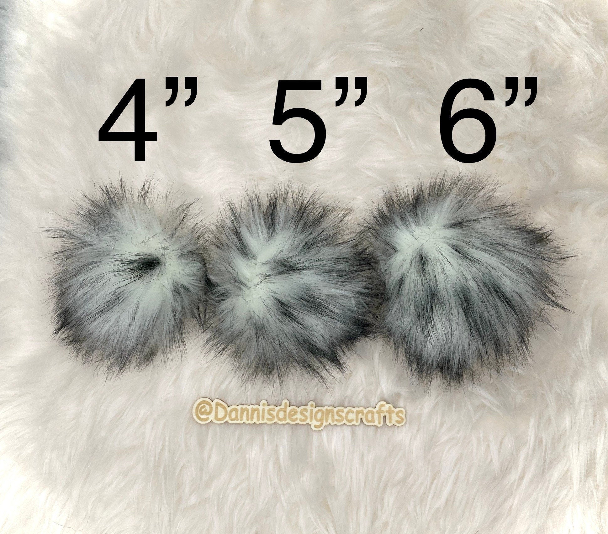 White husky Faux fur Pom Pom