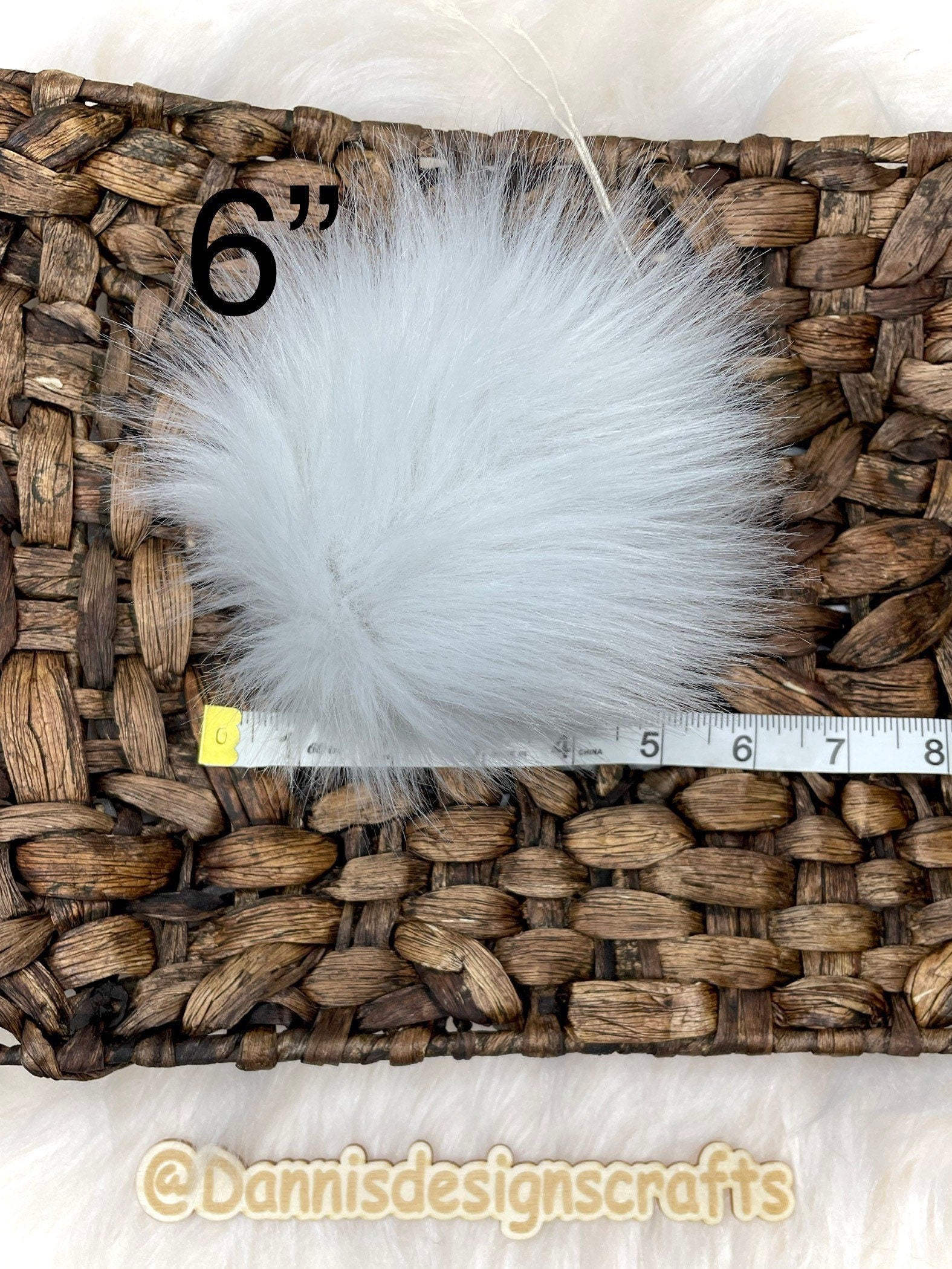 Platinum Mongolian Faux fur Pom Pom