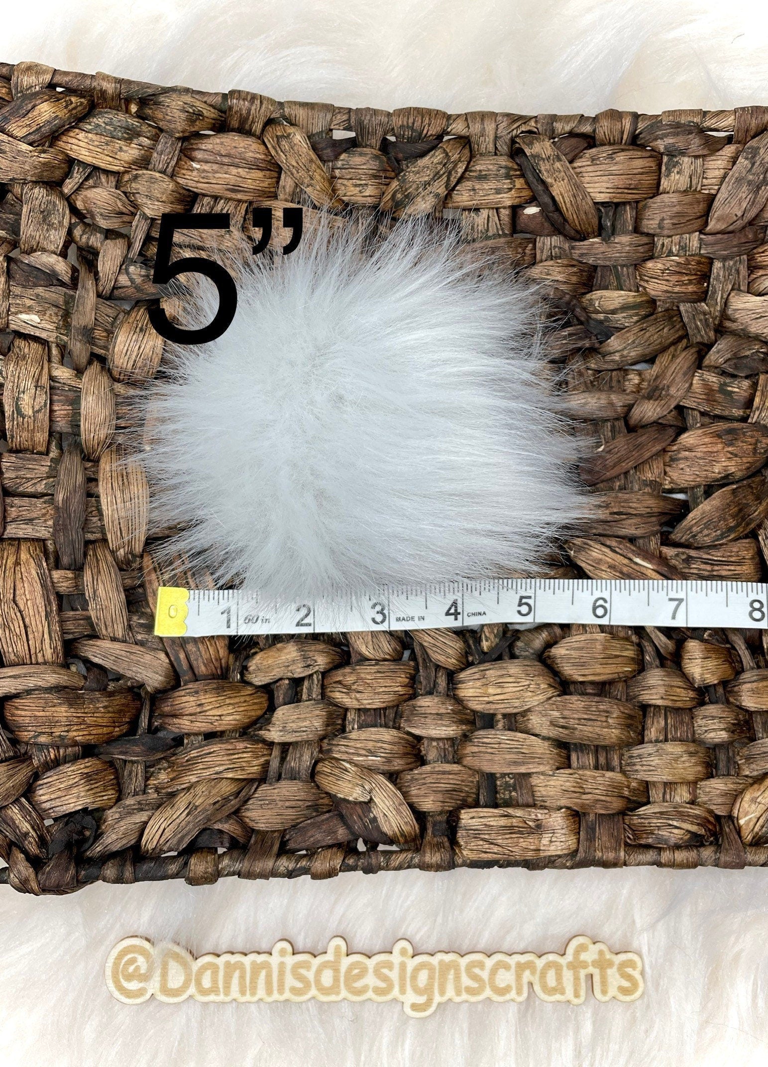 Platinum Mongolian Faux fur Pom Pom
