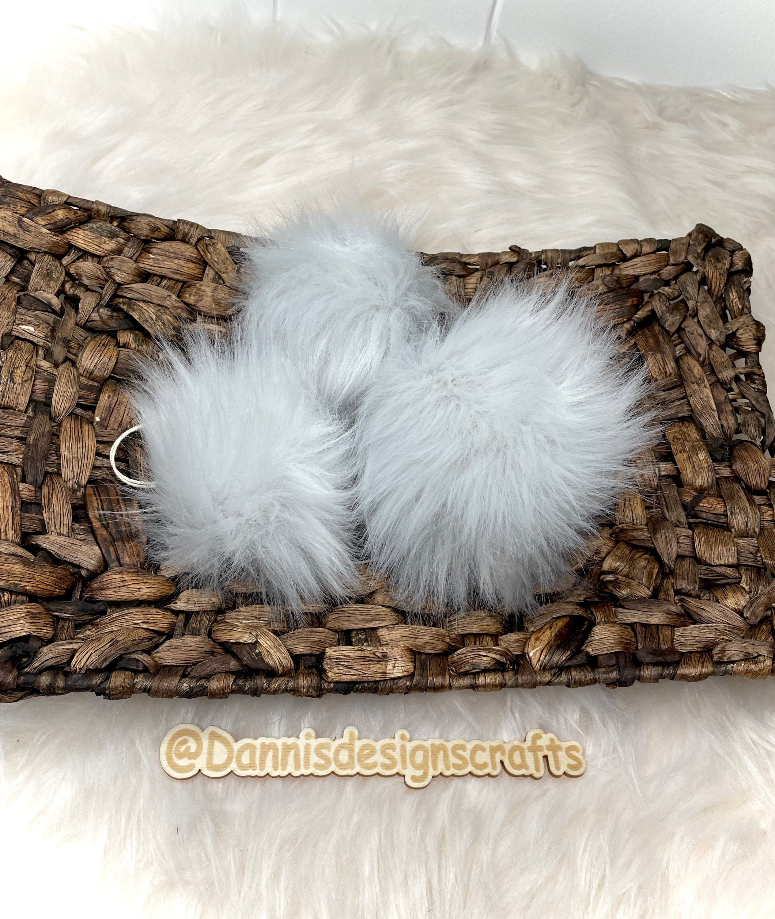 Platinum Mongolian Faux fur Pom Pom