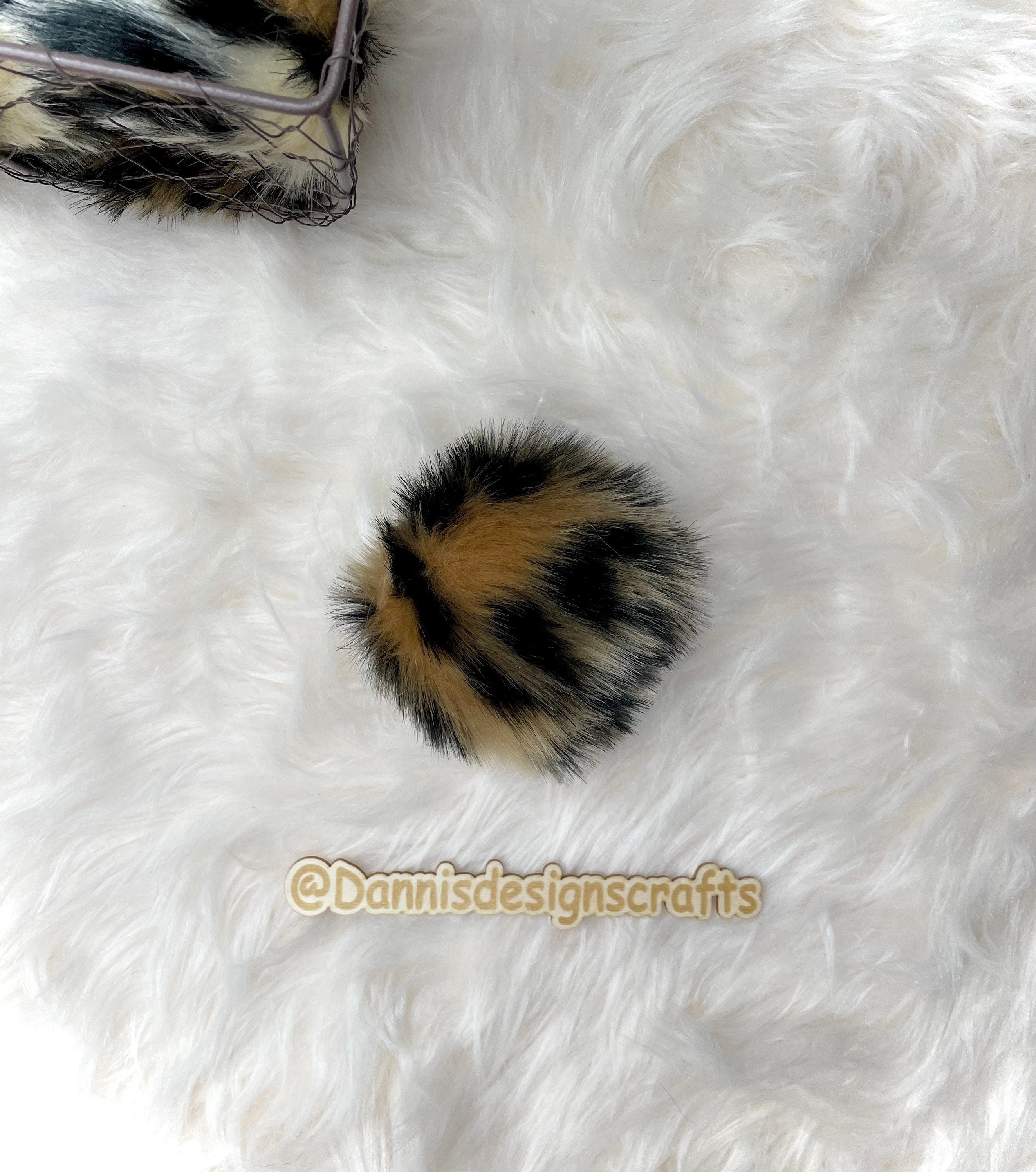 Cheetah Faux fur Pom Pom