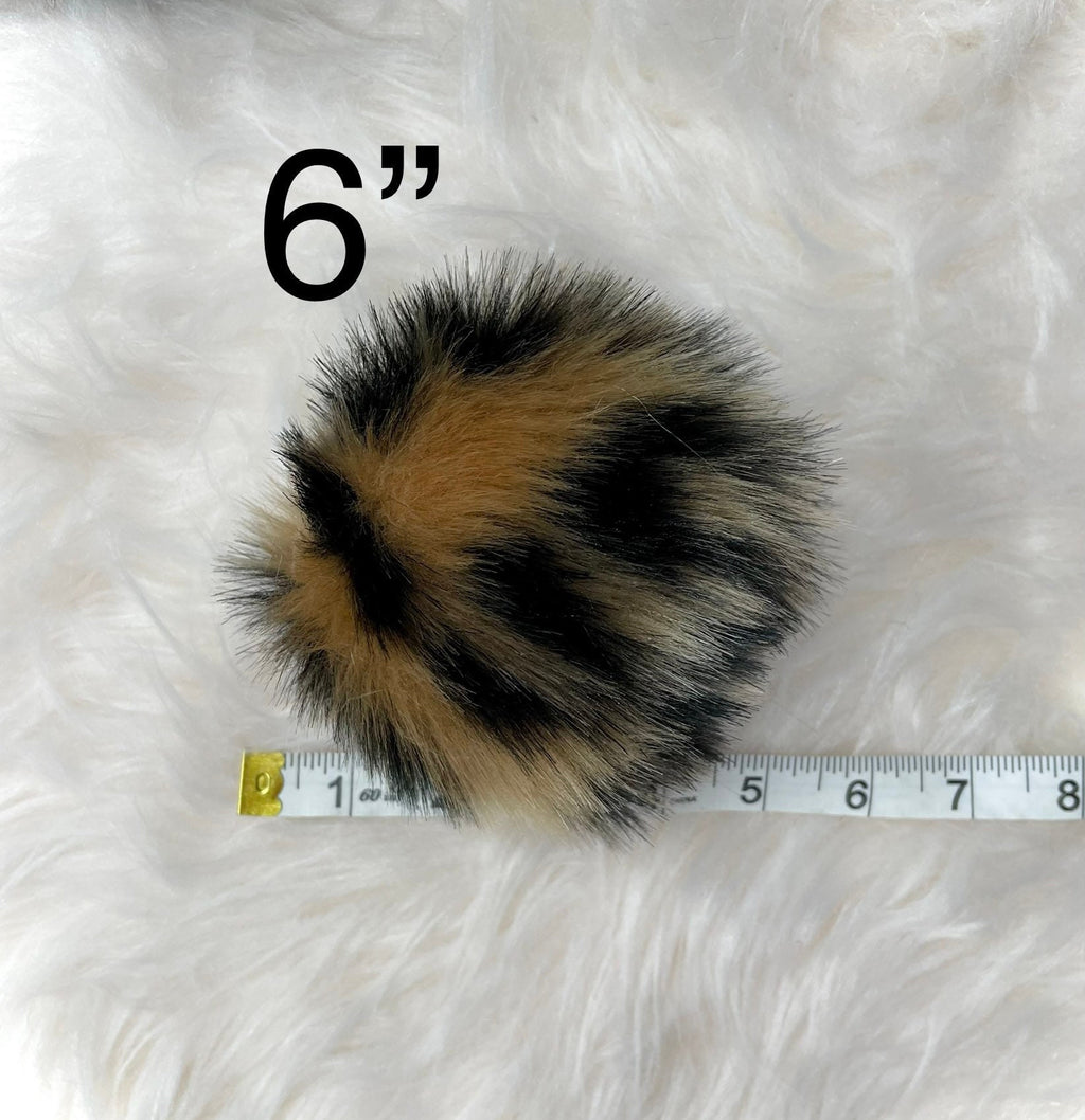 Cheetah Faux fur Pom Pom