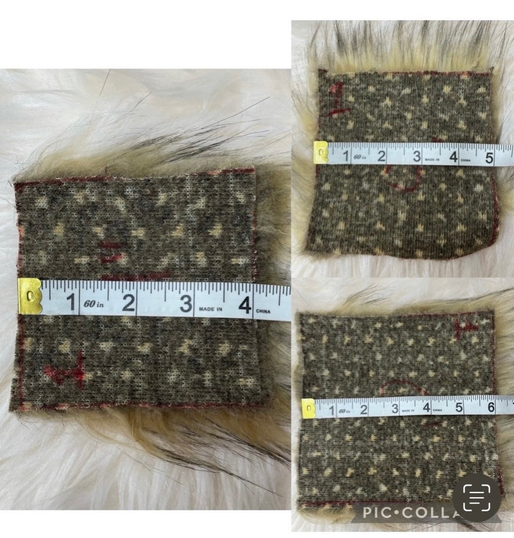 DIY Gray wolf SQUARE Faux fur Pom Pom