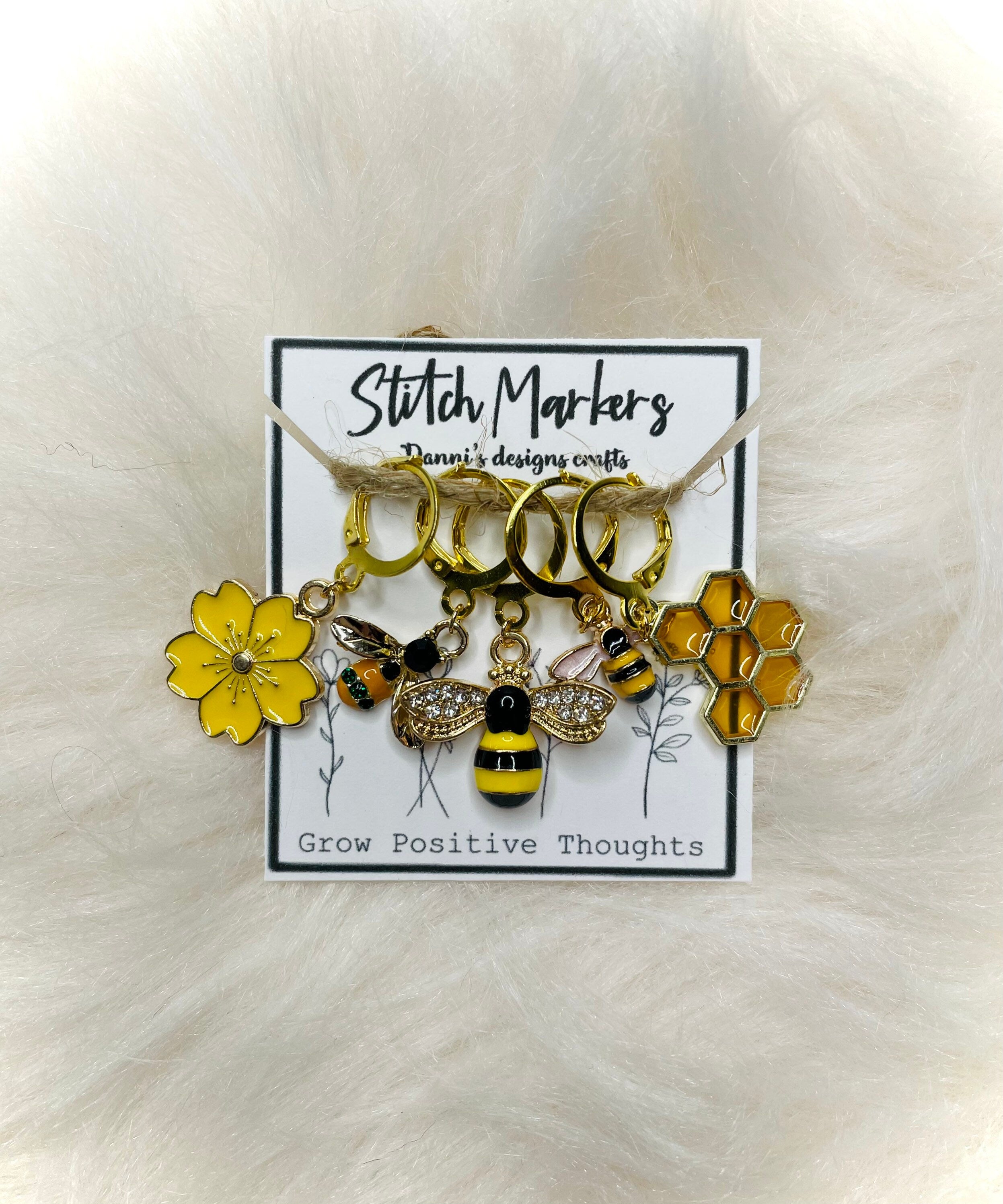 Honey bee stitch markers