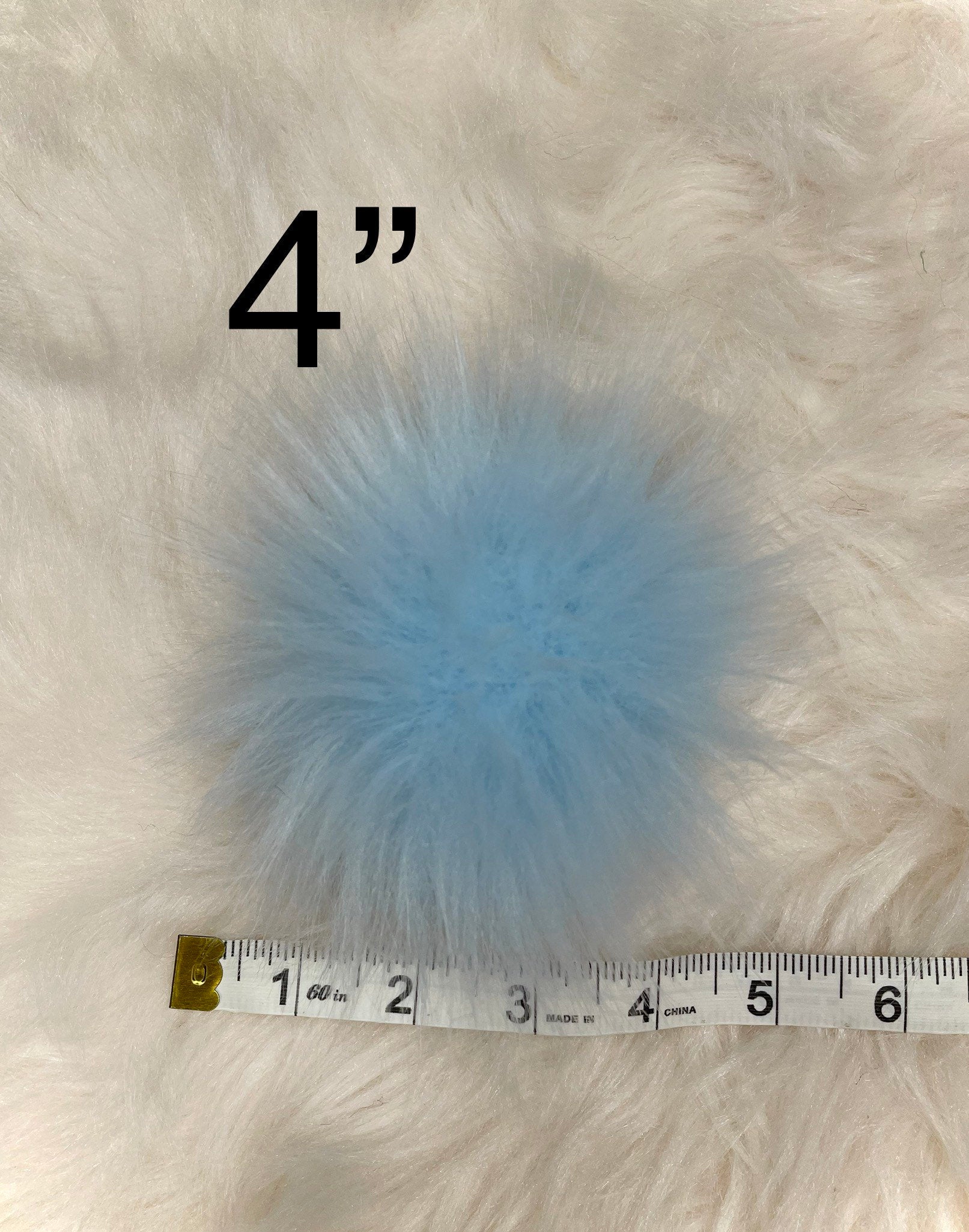 Baby blue Faux fur Pom Pom