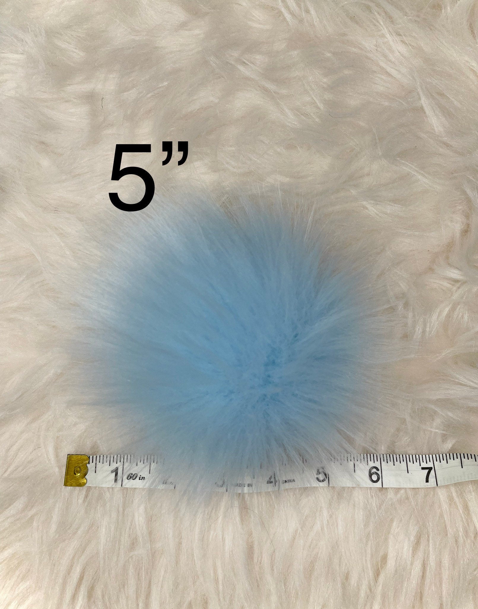 Baby blue Faux fur Pom Pom
