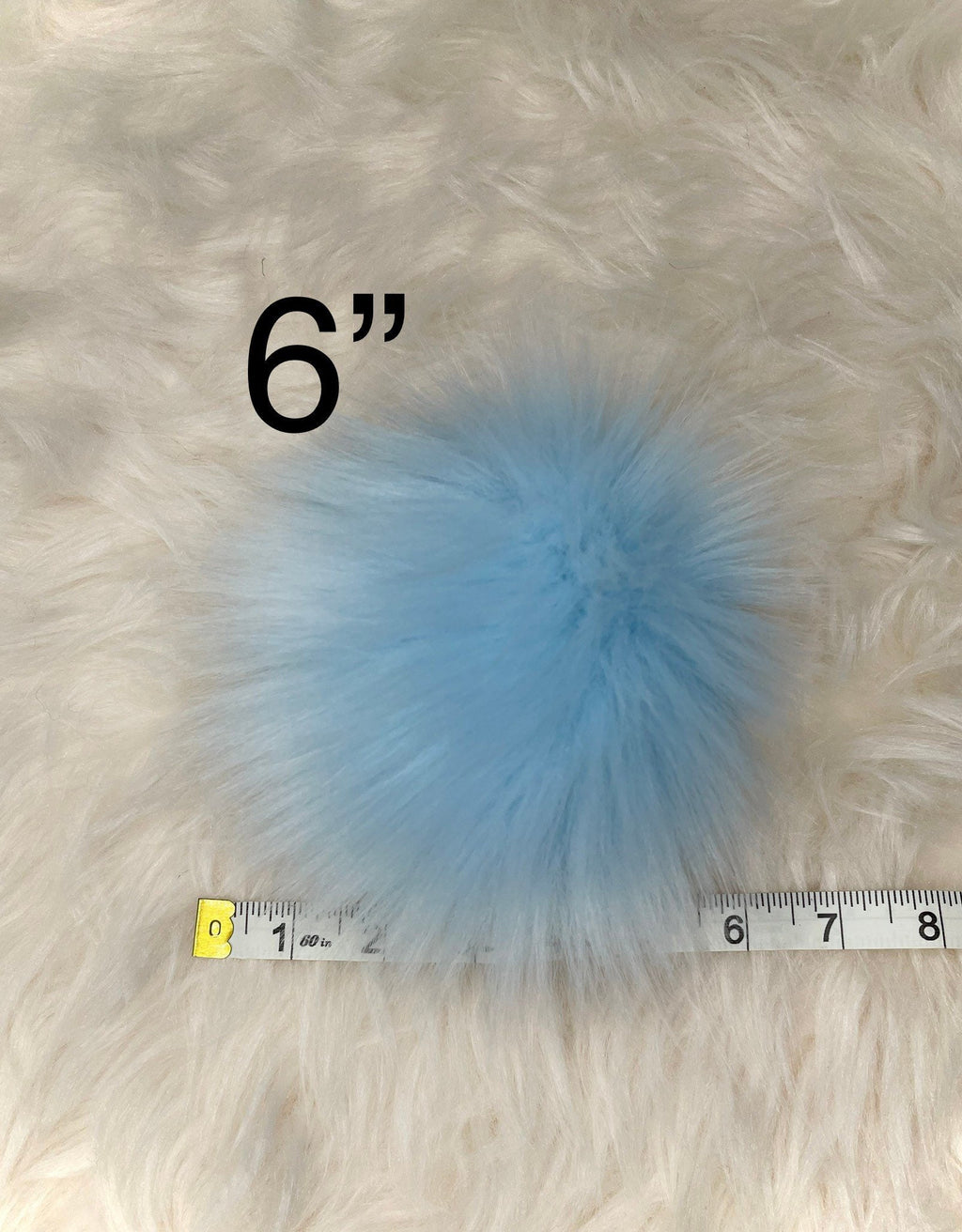 Baby blue Faux fur Pom Pom