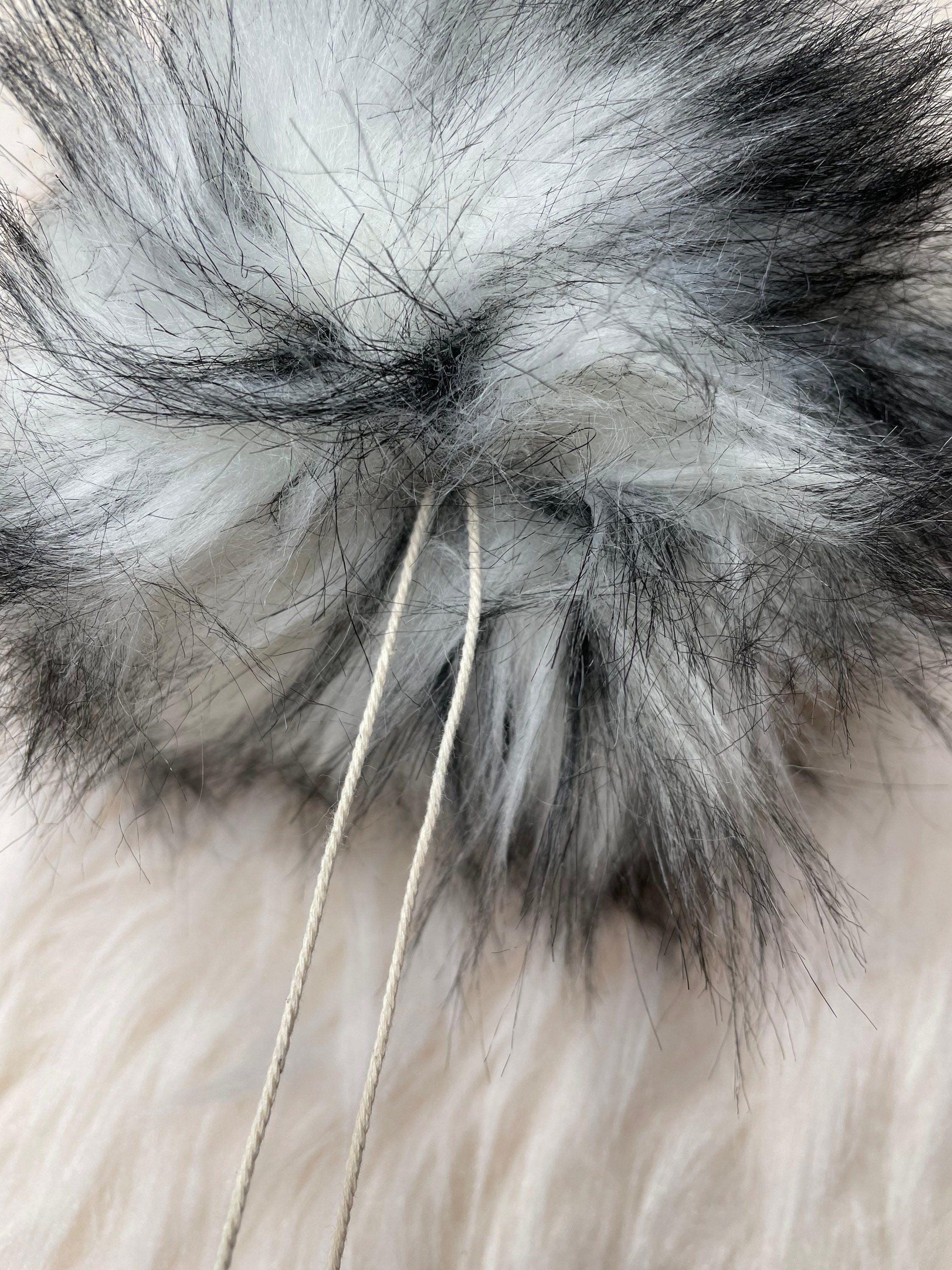 White husky Faux fur Pom Pom