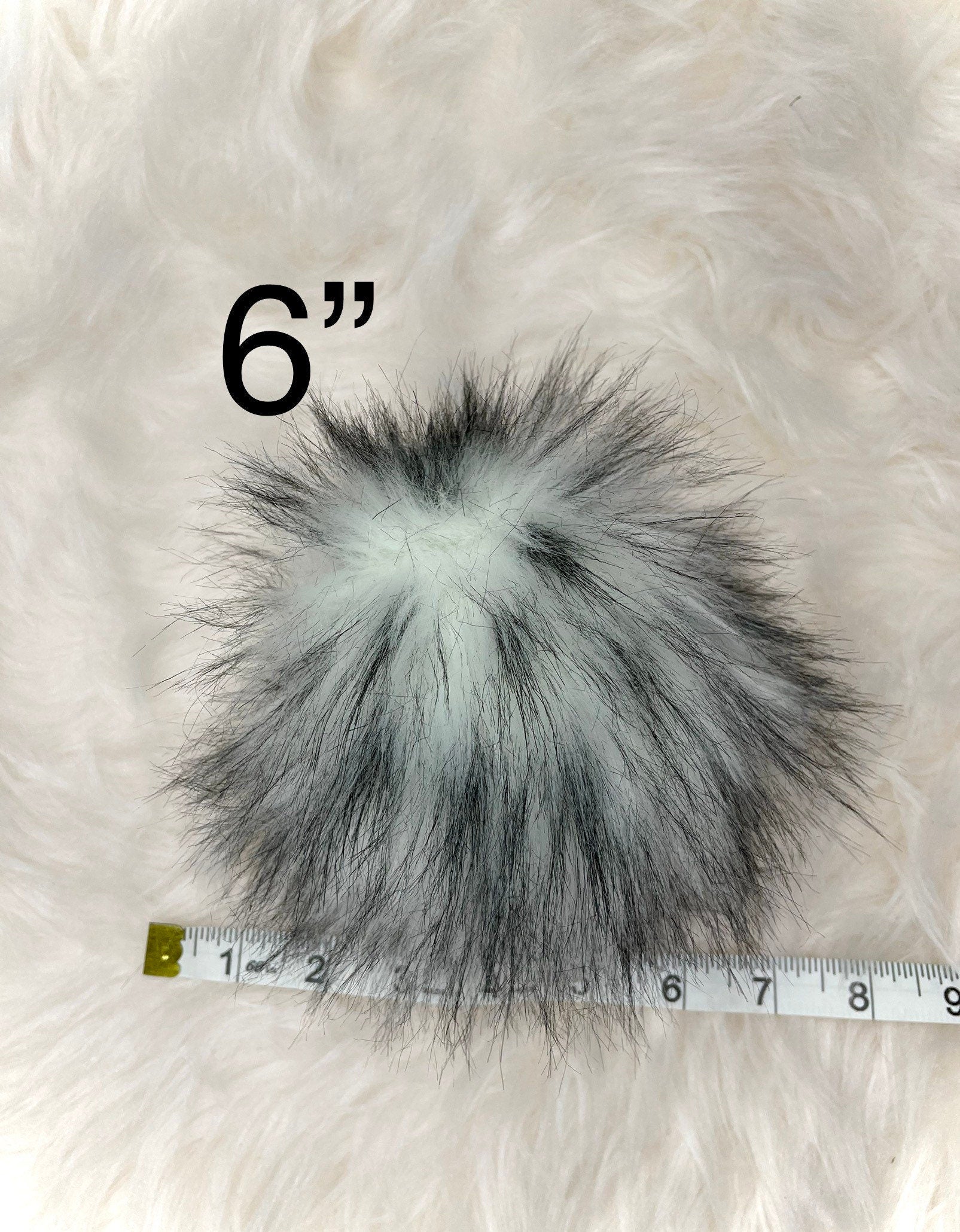 White husky Faux fur Pom Pom