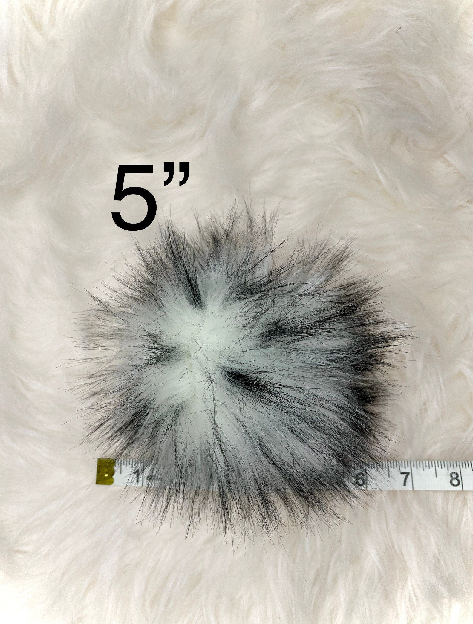 White husky Faux fur Pom Pom